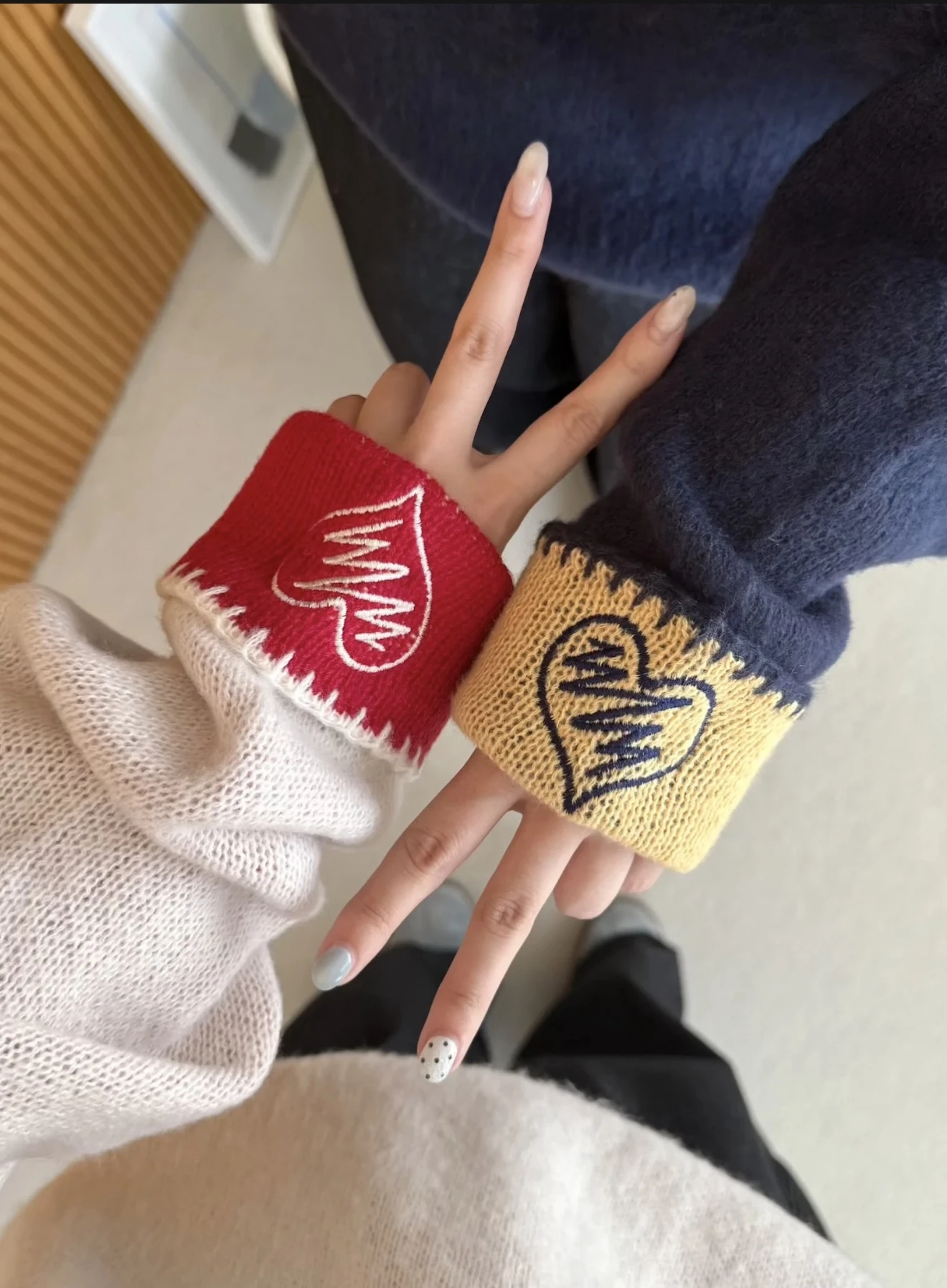 日本 Remember Mohair Knit 愛心刺繡針織毛衣