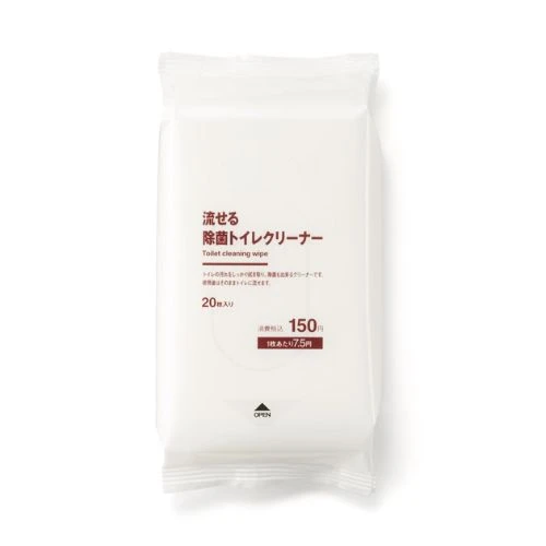MUJI Japan 可沖式除菌馬桶清潔濕巾 3包