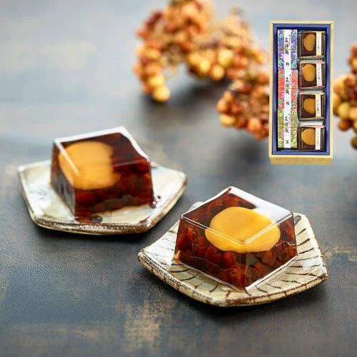日本大阪 河内駿河屋 花利休 栗子和菓禮盒