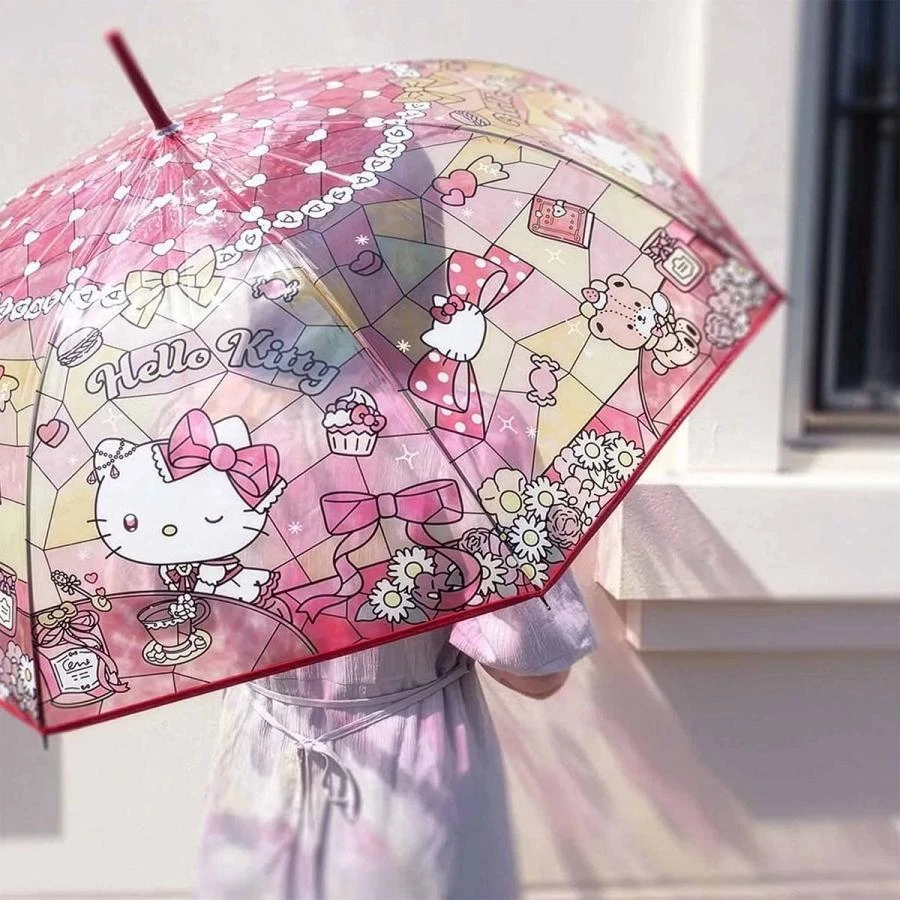 Sanrio 三麗鷗彩繪玻璃風透明自動傘 4款任選1