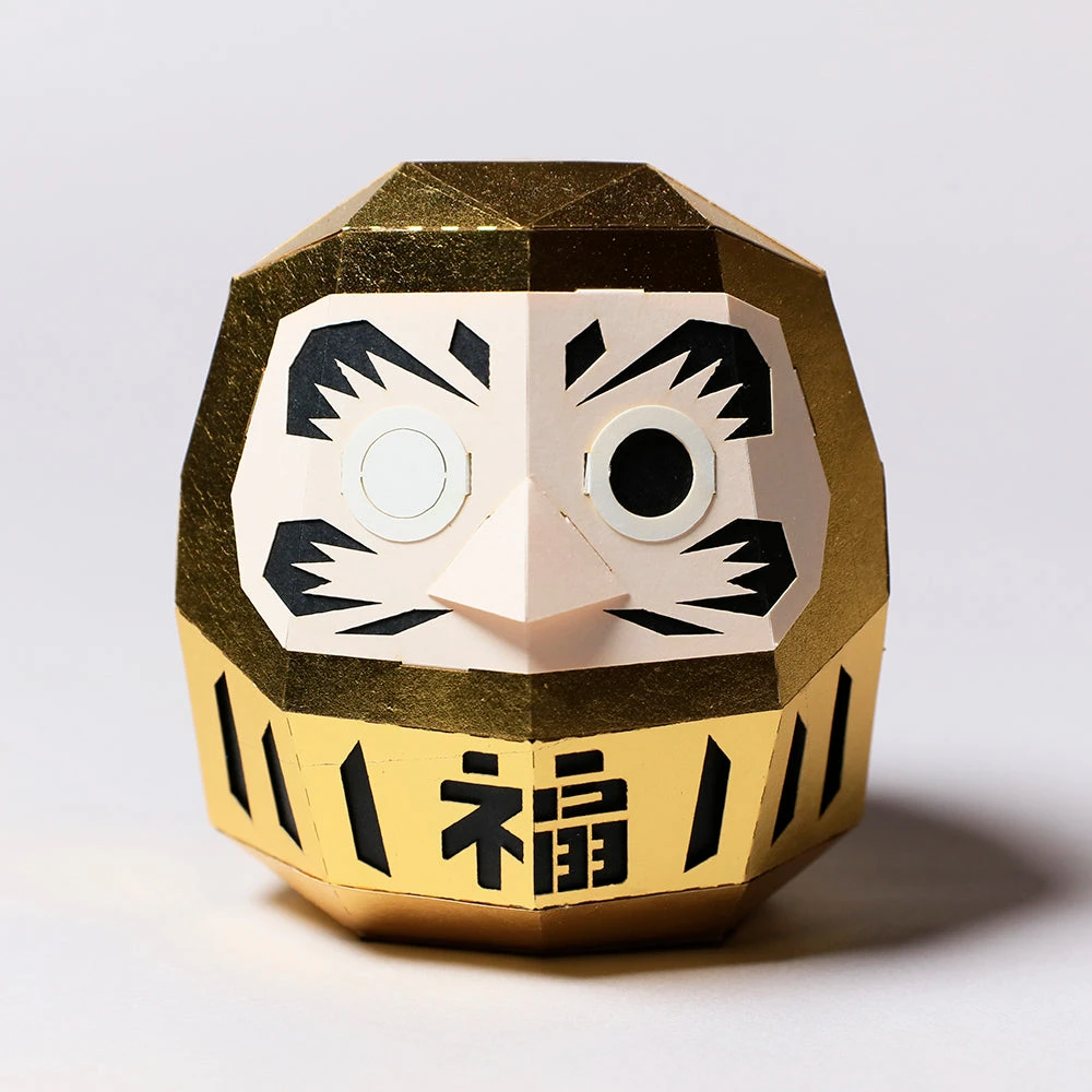 歴清社 REKISEISHA 日本製箔金紙藝達摩擺飾 金／銀