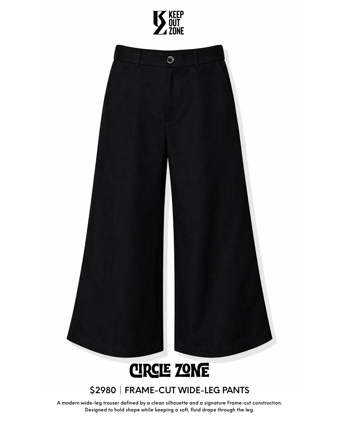 Frame-Cut Wide-Leg Pants