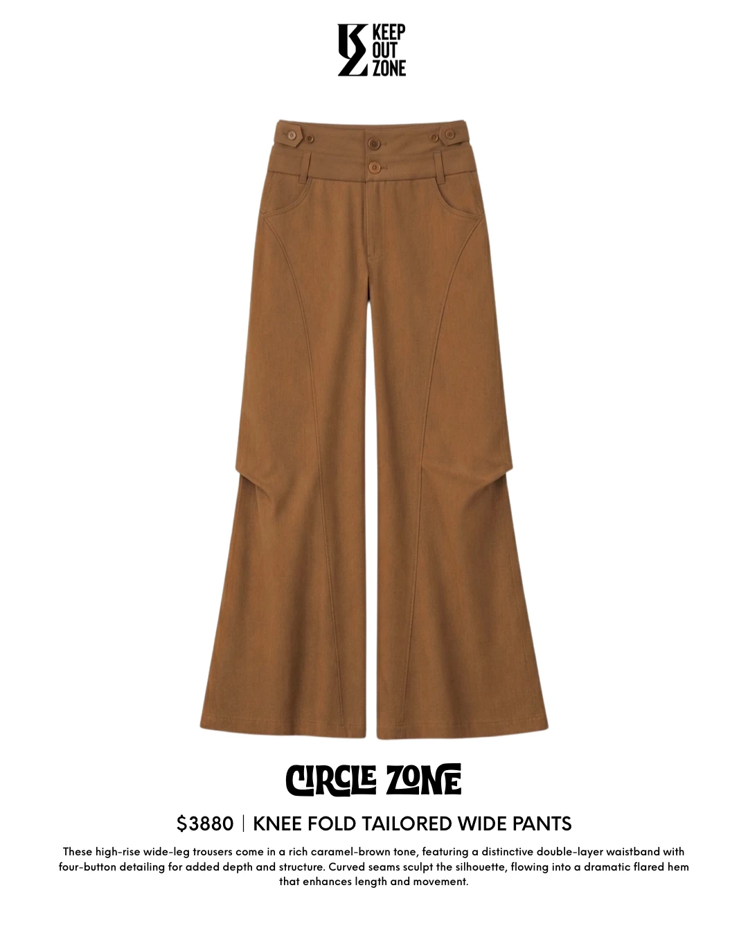 KNEE FOLD Tailored Wide Pants
