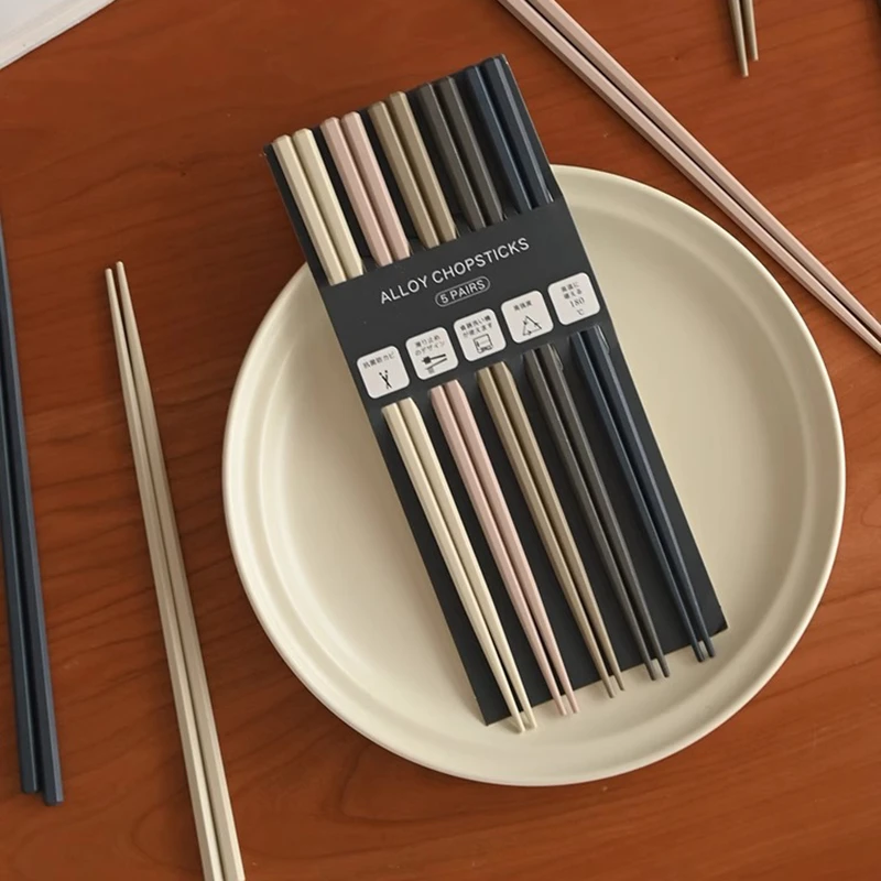 好美!莫蘭迪色筷子組 (5雙入)