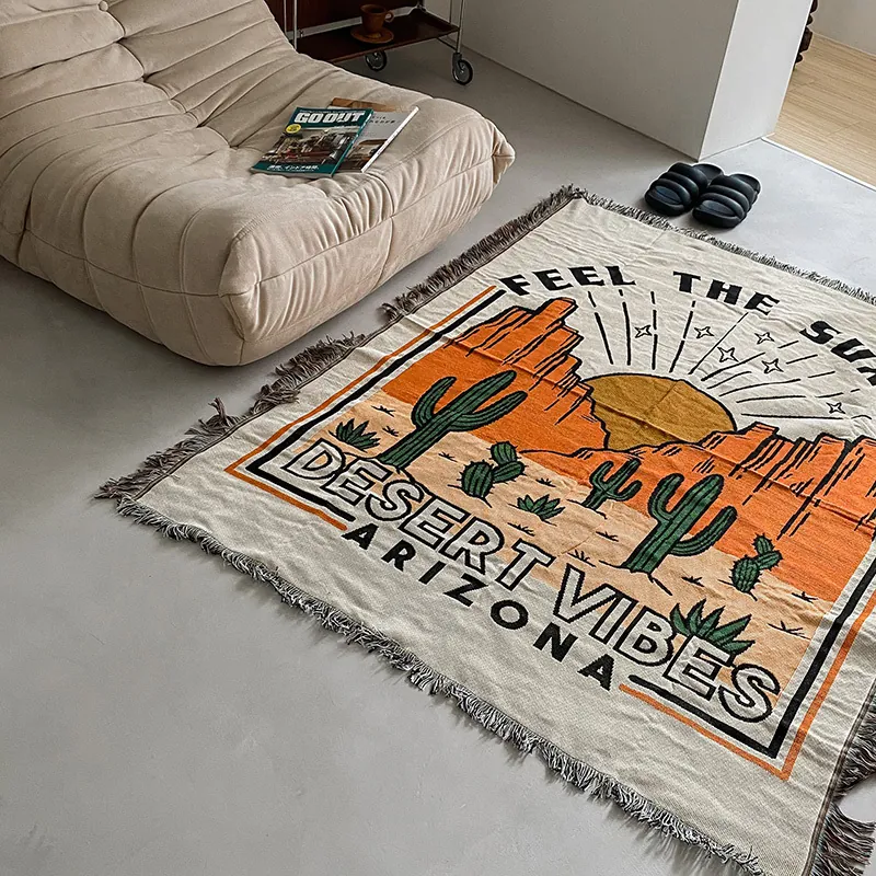 大峽谷日落沙漠針織線毯