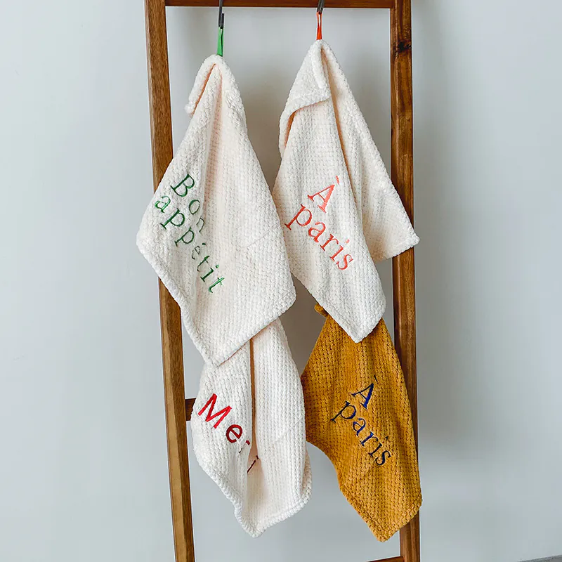 撞色字母刺繡擦手布(4 styles)
