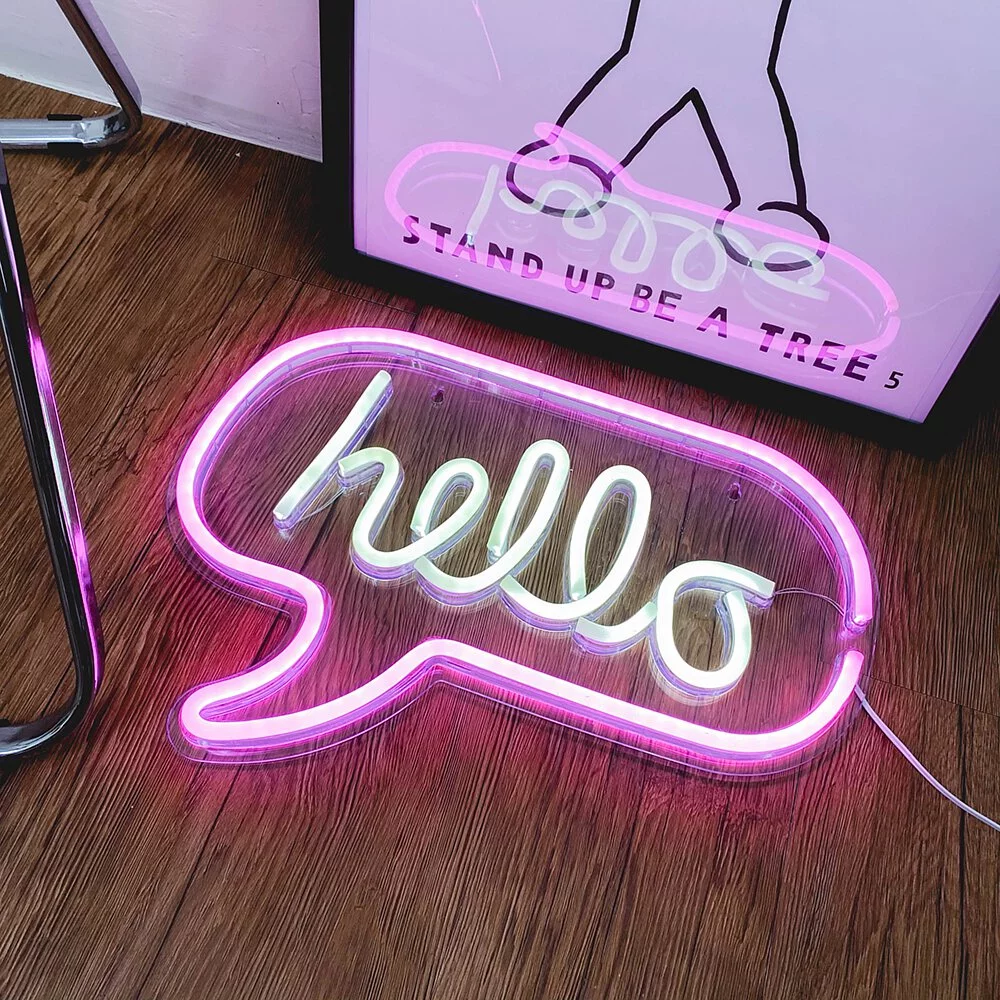是在hello LED霓虹燈