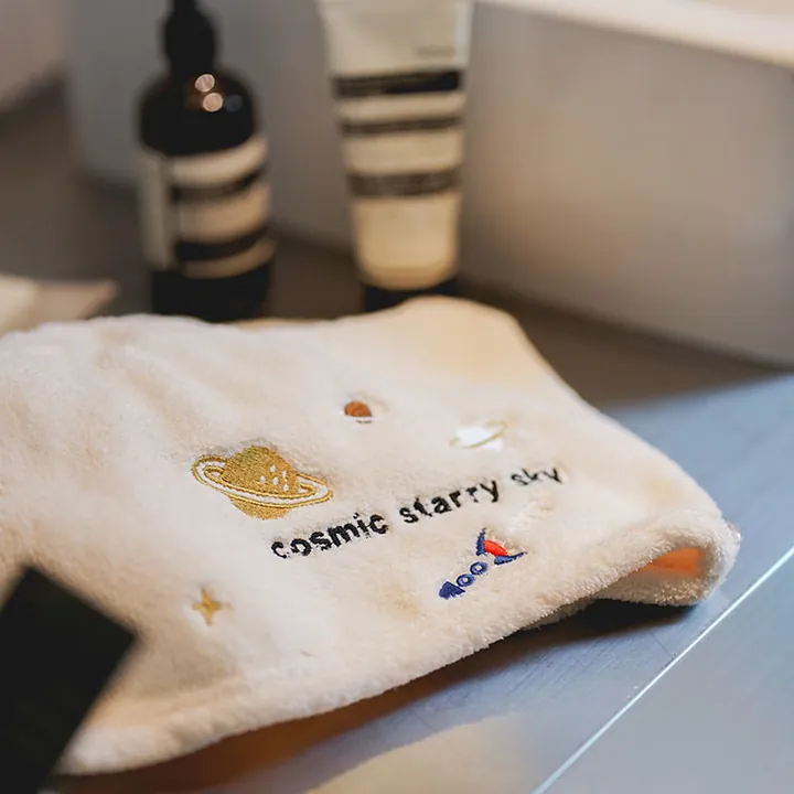 小宇宙刺繡吸水頭巾(2色)