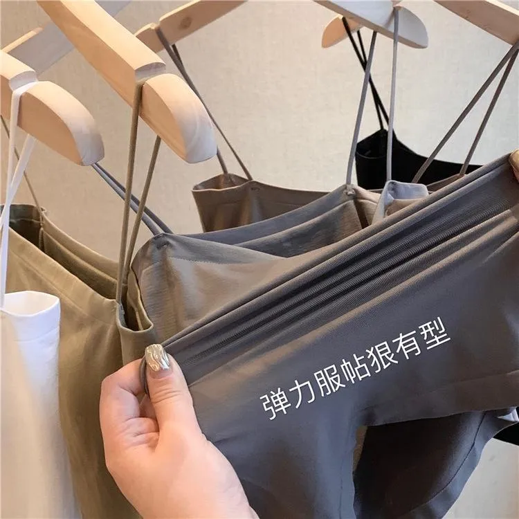 實拍 超彈涼感 bra top平口細肩帶小背心 帶胸墊小可愛 高彈力平口細吊帶背心 抹胸內搭