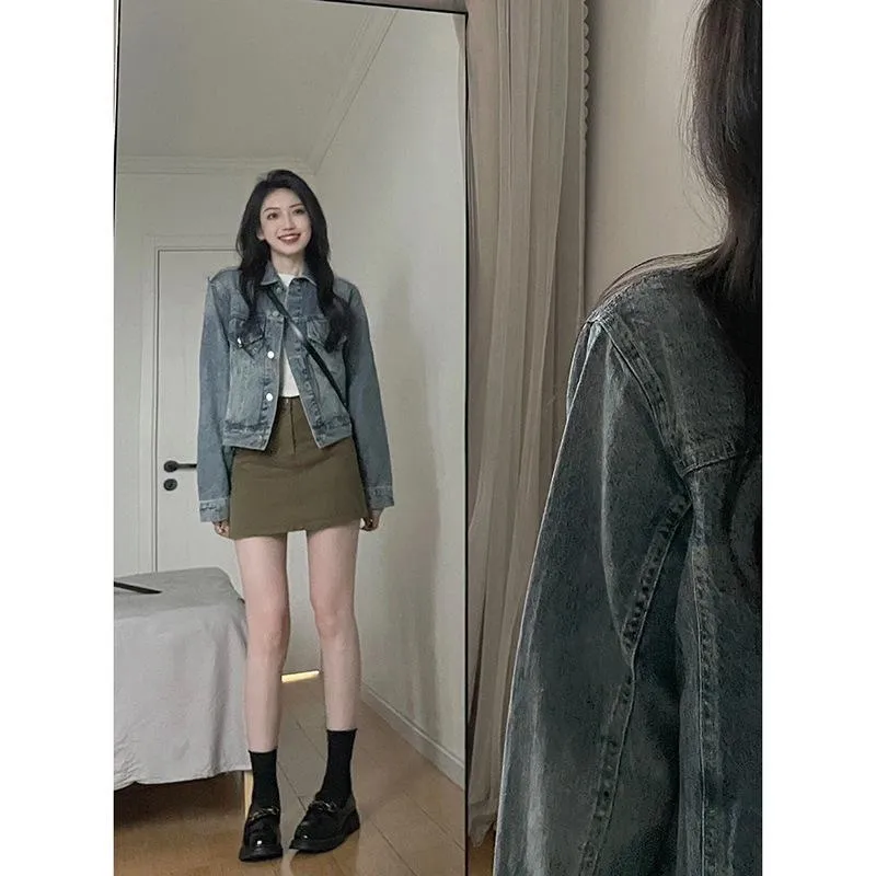實拍 M-2XL 牛仔外套 女 韓國外套 長袖外套 冬天外套 牛仔上衣 丹寧夾克 日系外套 大尺碼外套