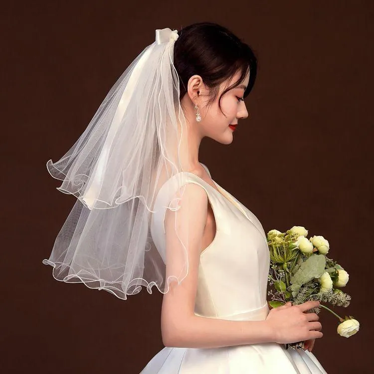 婚禮登記 求婚 蝴蝶結頭紗（髮夾式） 新娘頭紗 輕婚紗 蓋頭 長頭紗 婚紗照 婚禮婚紗手套 結婚配件