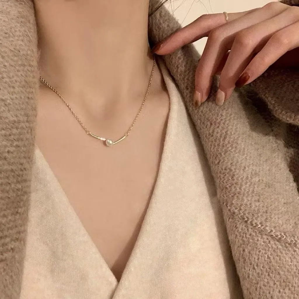 鈦鋼 造型珍珠項鍊 仿珍珠造型項鍊 珍珠項鍊 結婚髮飾 結婚登記 婚禮穿搭 婚禮洋裝 輕婚紗 伴娘服 首飾
