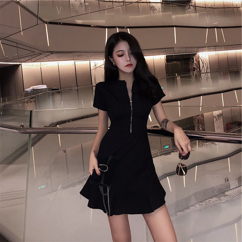 赫本風收腰小洋裝