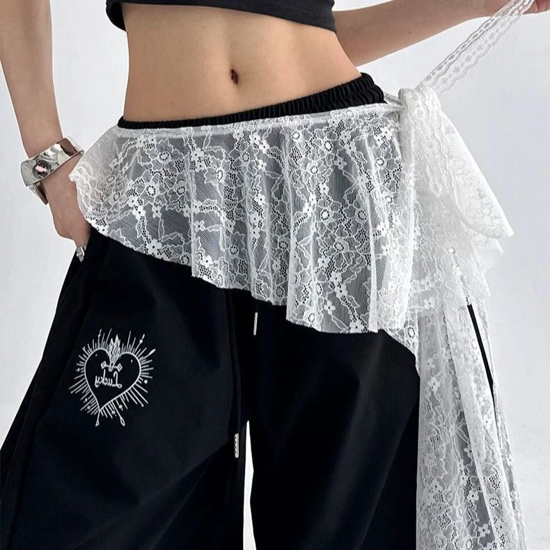 蕾絲 圓點 造型小裙子 內搭神器 屁簾 疊穿 顯瘦 遮胯 韓系 刺繡 鏤空 蕾絲裙 網紗 白色圓點