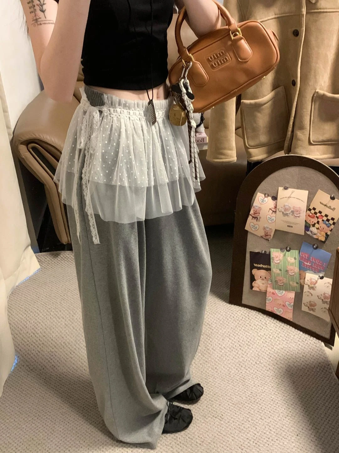蕾絲 圓點 造型小裙子 內搭神器 屁簾 疊穿 顯瘦 遮胯 韓系 刺繡 鏤空 蕾絲裙 網紗 白色圓點