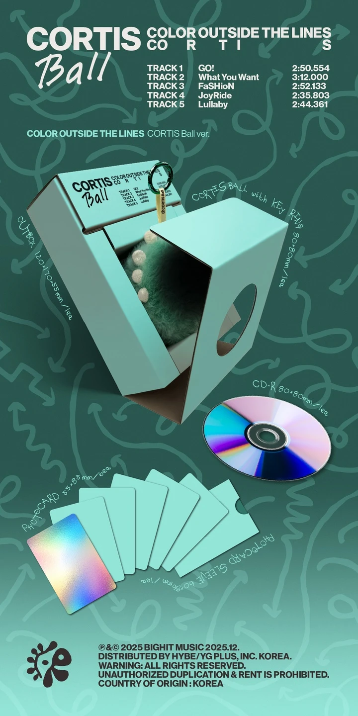 韓國線下唱片行CORTIS COLOR OUTSIDE THE LINES (BALL VER.)