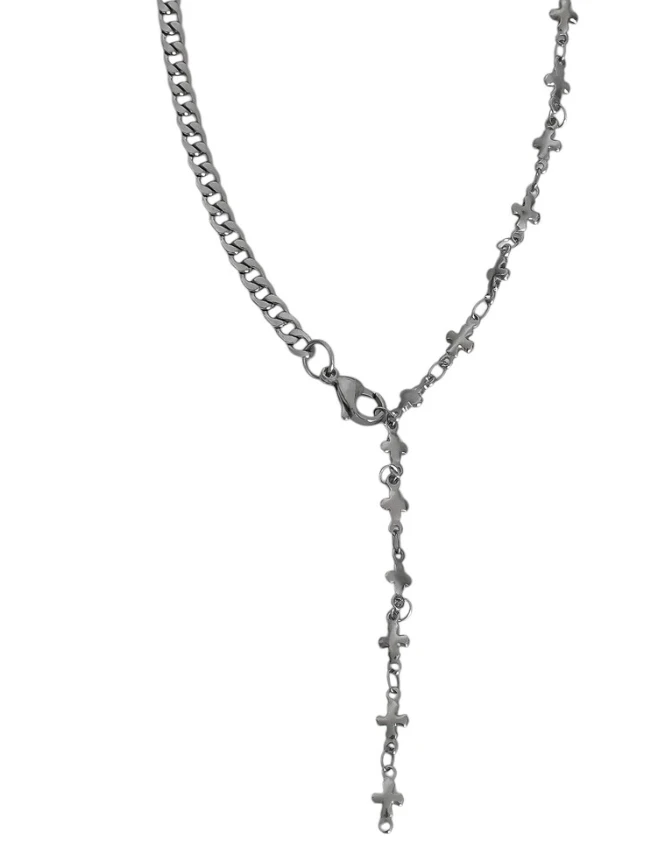 【OFUSE】half cross necklace-002 項鍊
