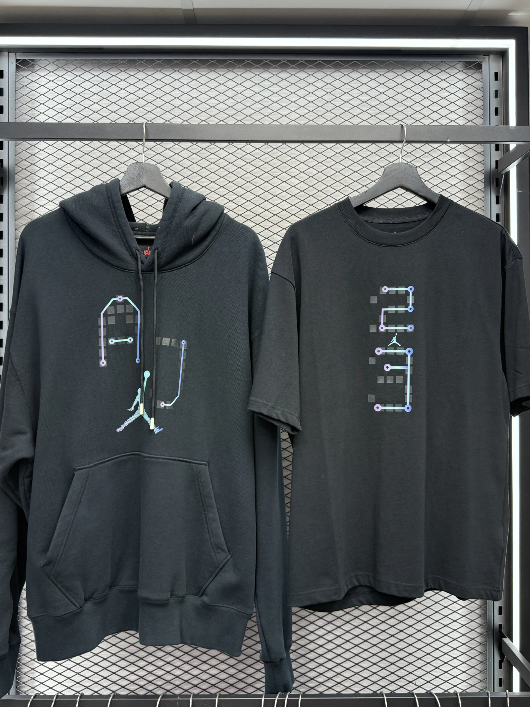 Air Jordan Logo Pattern Printing Sports Black 帽Ｔ 短袖