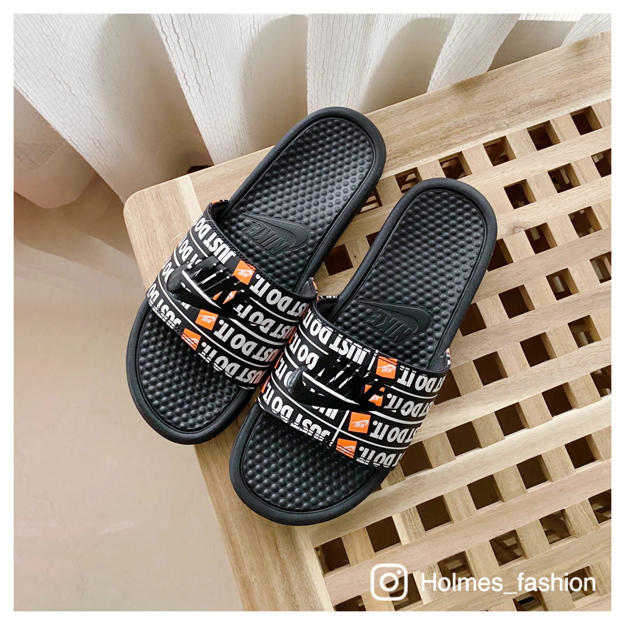 [Holmes]NIKE 海棉拖鞋 JUST DO IT 黑 631261-016