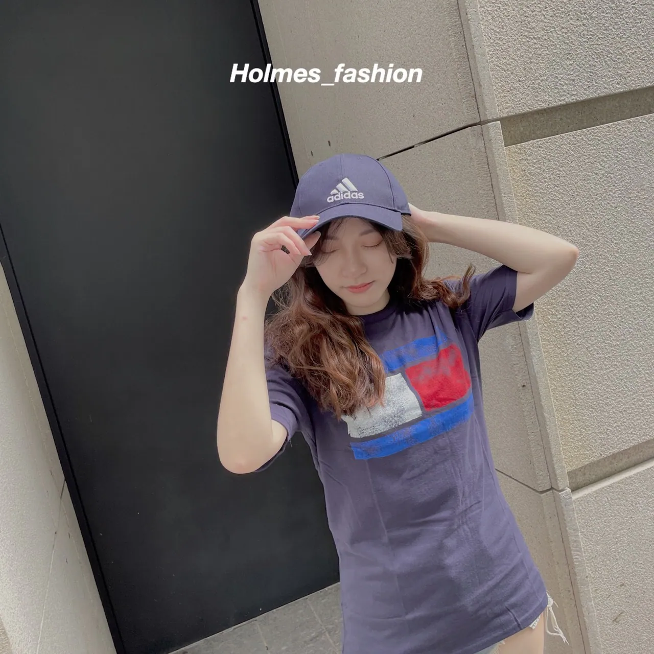 [Holmes]TOMMY 復古印刷LOGO 短袖 短TEE 美國青年款(大童款) 深藍 白色