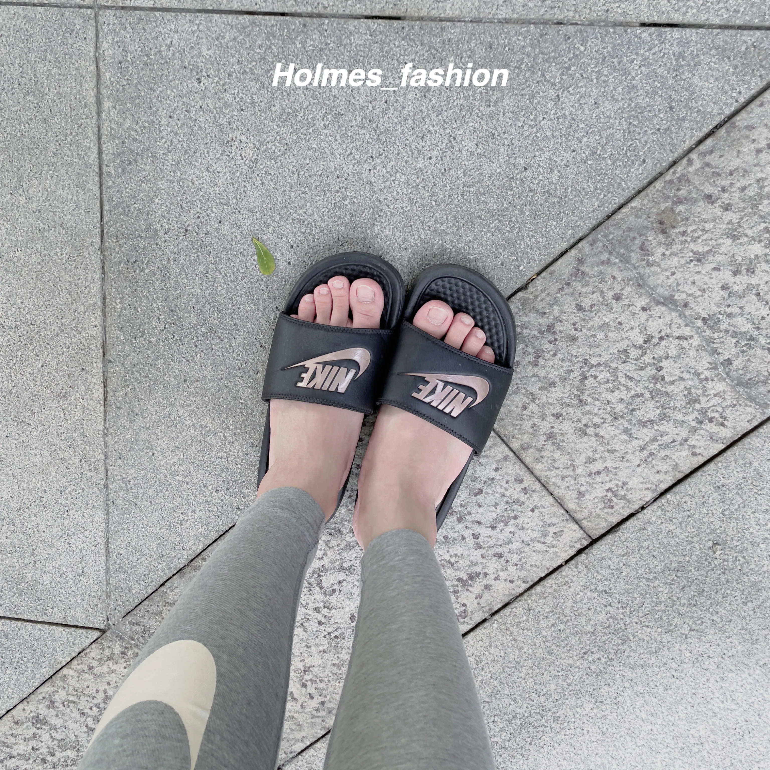 [Holmes]NIKE 海綿拖鞋 黑玫瑰金 343881-007