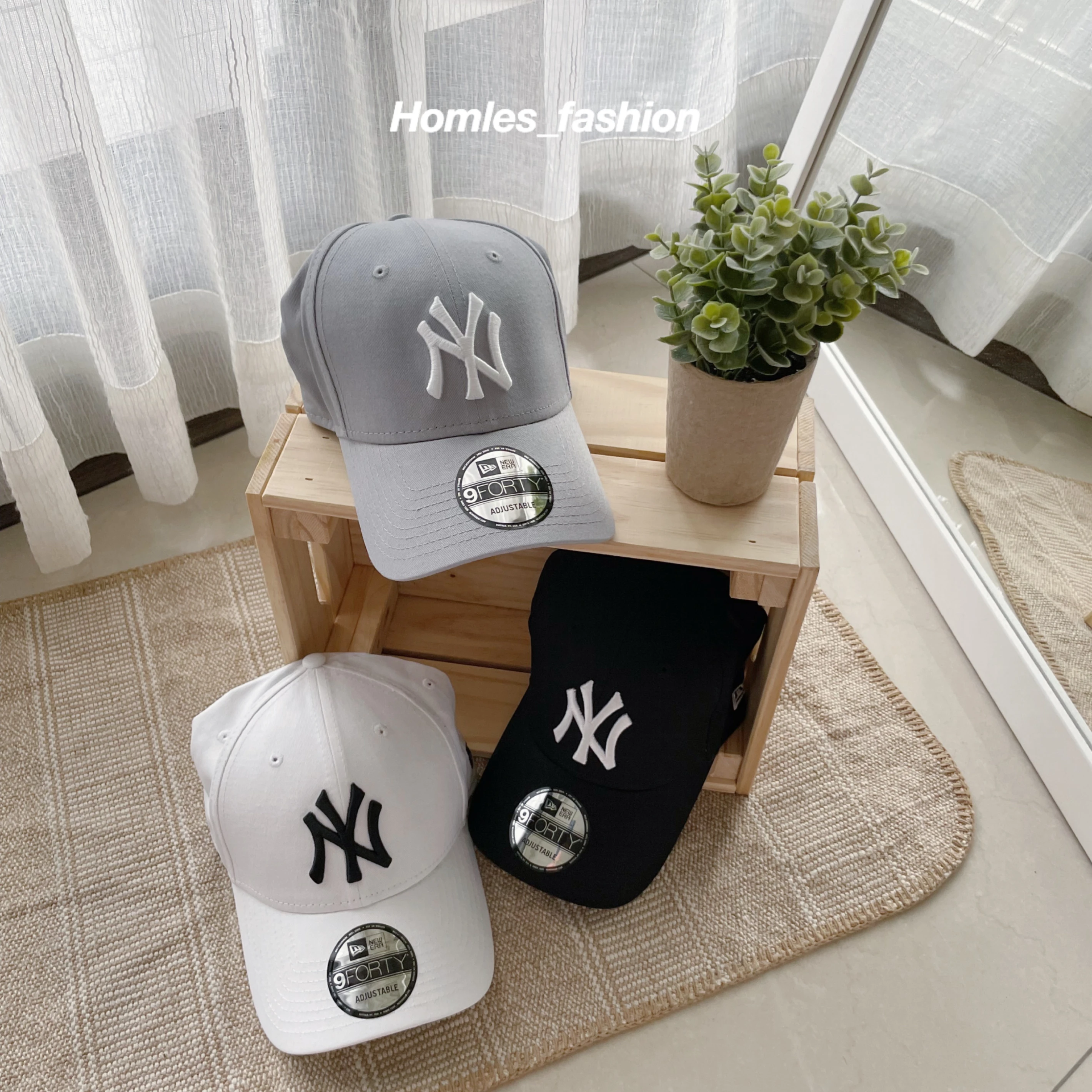 [Holmes]NEW ERA 9 FORTY NY 刺繡 老帽 三色 黑 灰 白