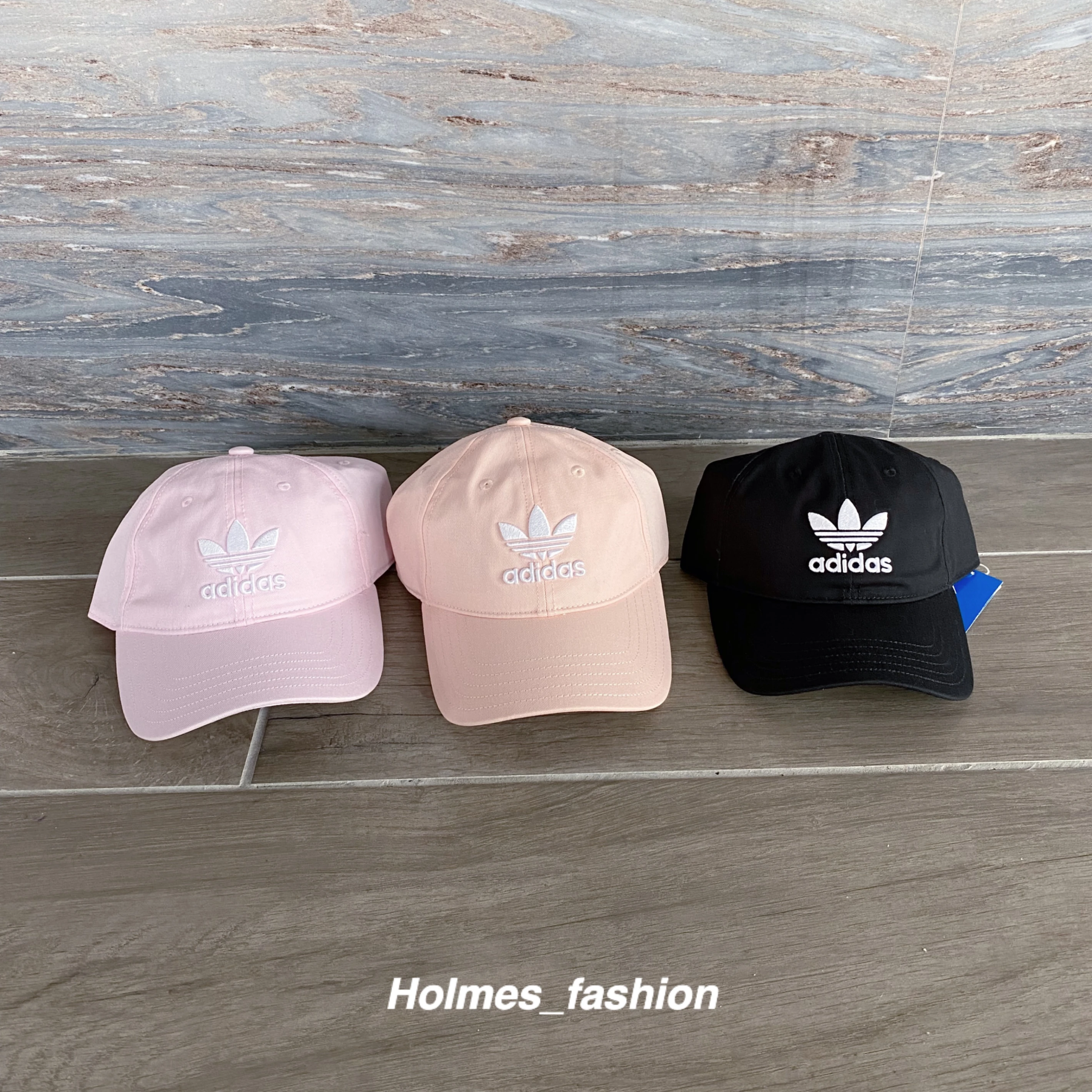 [Holmes]ADIDAS ORIGINALS 三葉草 刺繡 老帽 大LOGO 灰色 / 黑色 / 白粉色 / 淡粉色