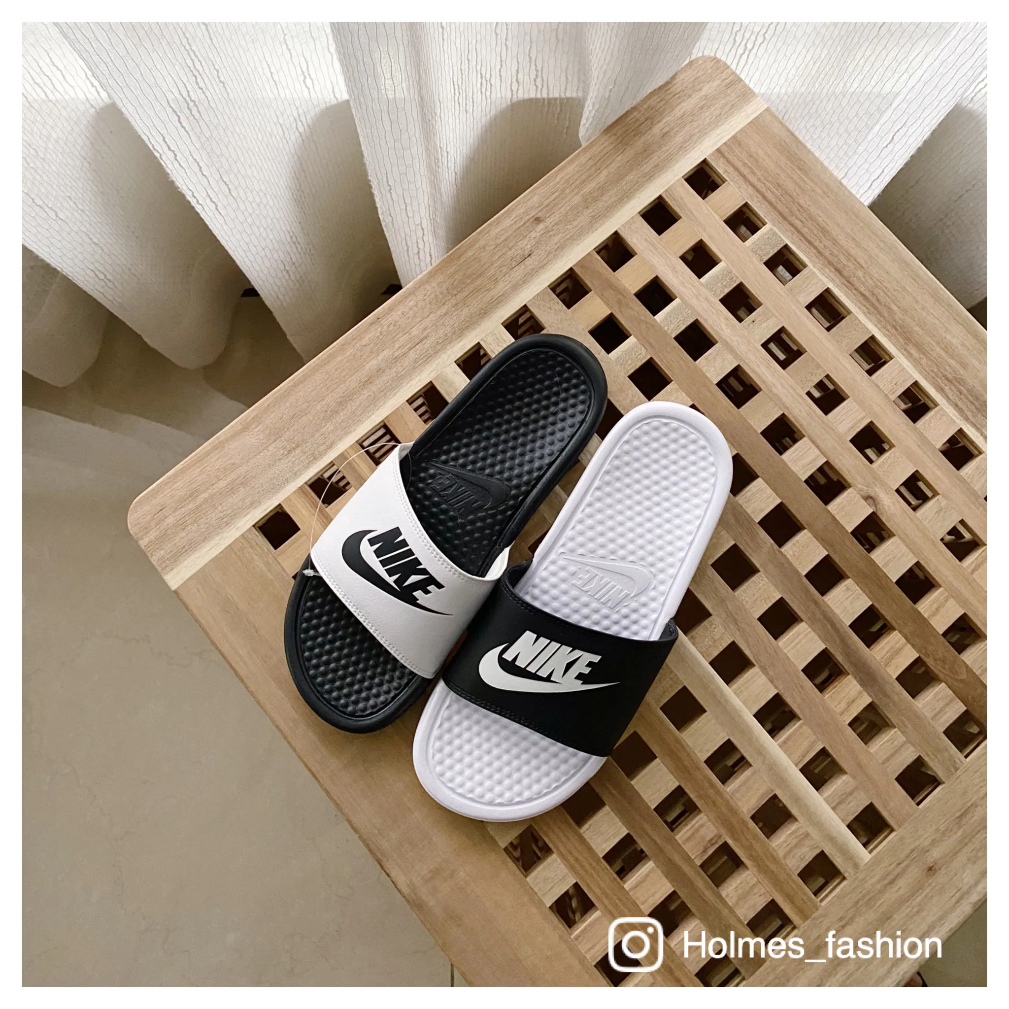 [Holmes]NIKE 海綿拖鞋 黑白陰陽 818736-011