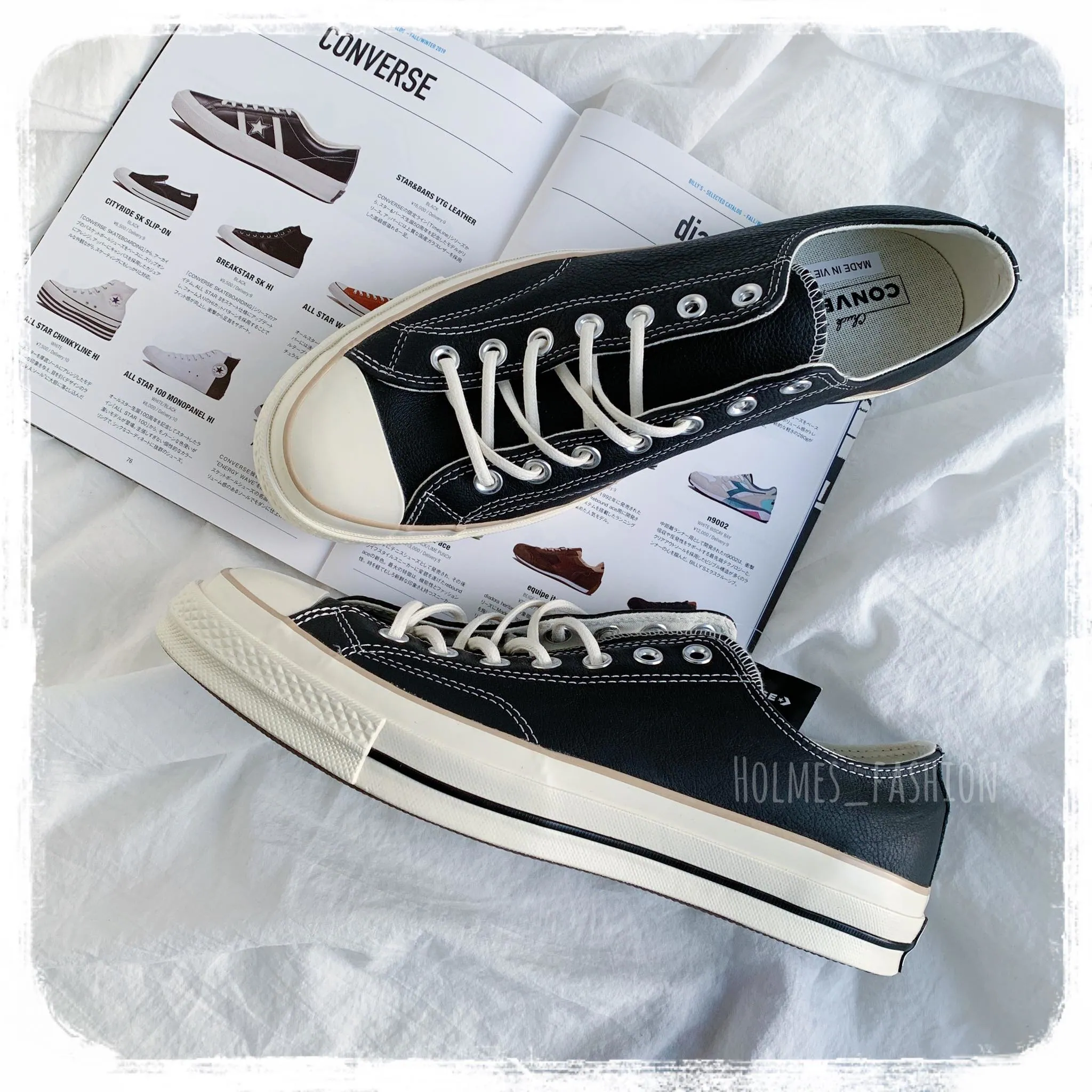 [Holmes]CONVERSE 1970 低筒 162395c 黑白皮革奶茶邊