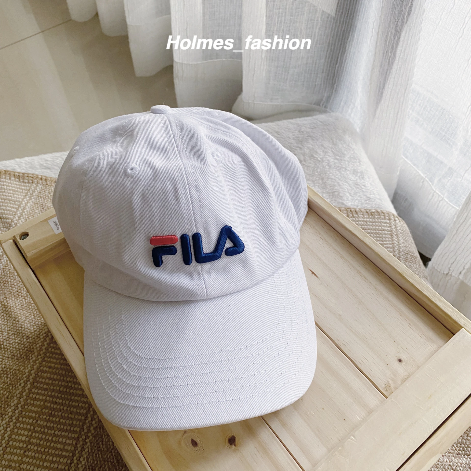 [Holmes]FILA CAP 老帽 刺繡 白色 國外限定