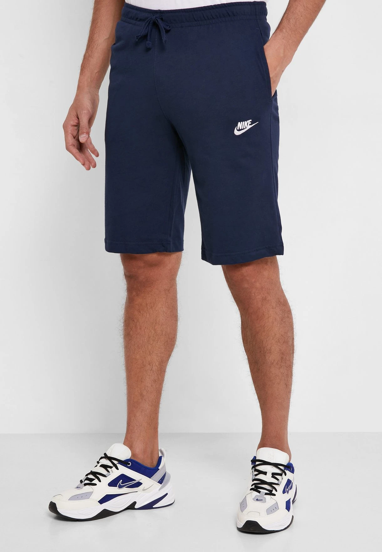 [Holmes]NIKE JERSEY SHORT 小勾 刺繡 LOGO 棉褲 抽繩 短褲 黑色 灰色 深藍 804419-010 063 451