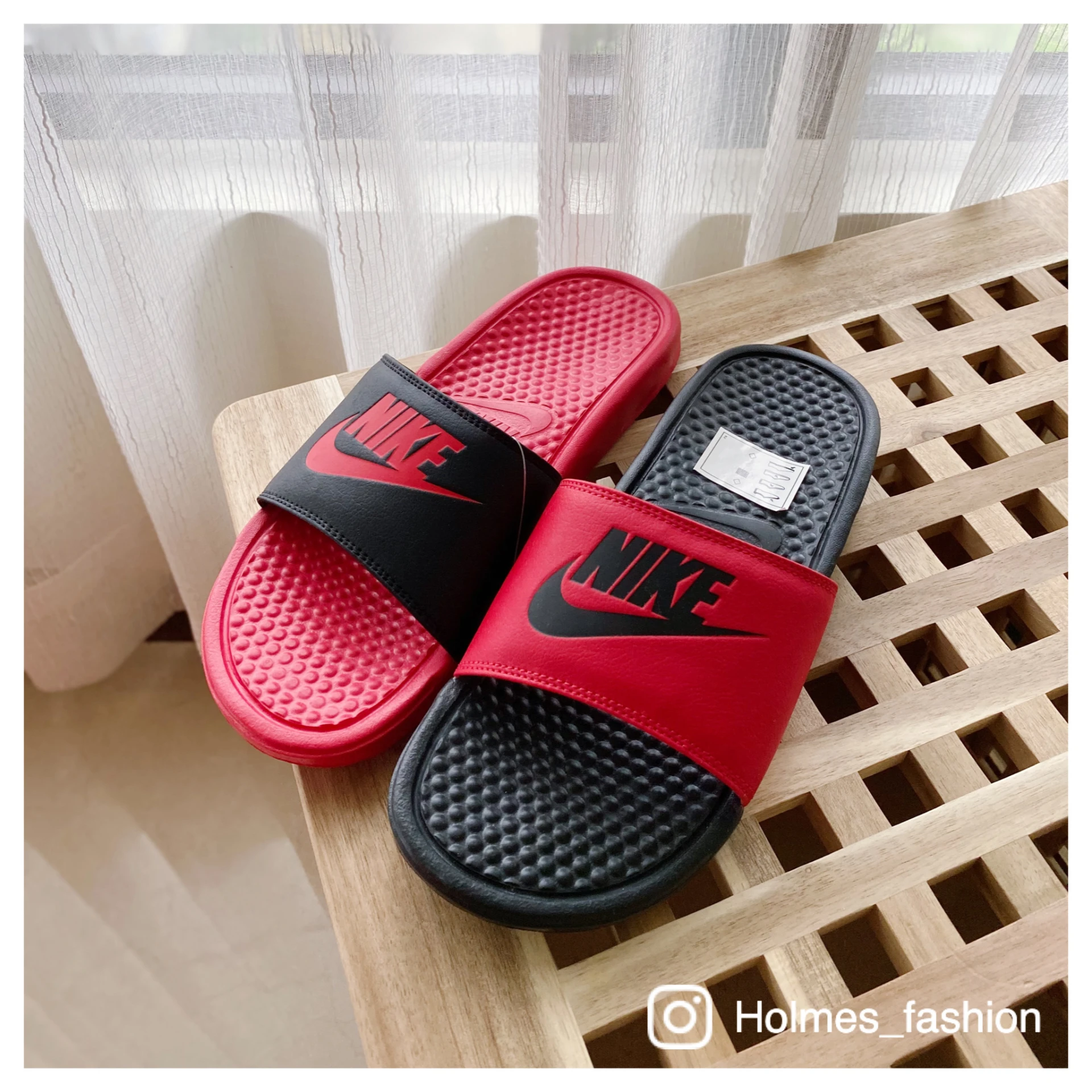 [Holmes]NIKE 海綿拖鞋 陰陽黑紅 818736-600