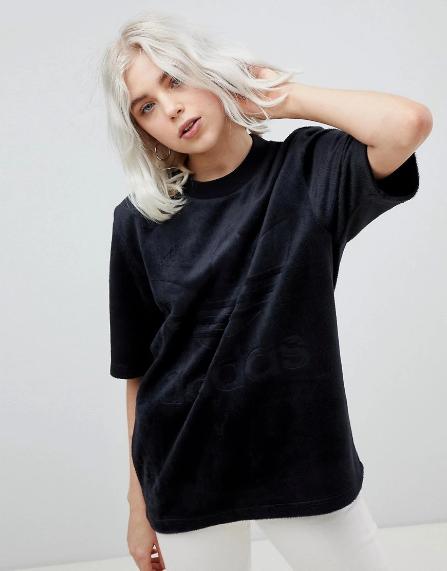[Holmes]ADIDAS VELOUR T-SHIRT 三葉草 毛茸茸 短袖 CY3548
