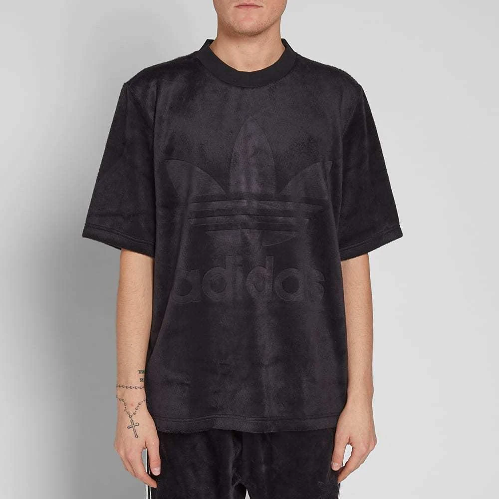 [Holmes]ADIDAS VELOUR T-SHIRT 三葉草 毛茸茸 短袖 CY3548