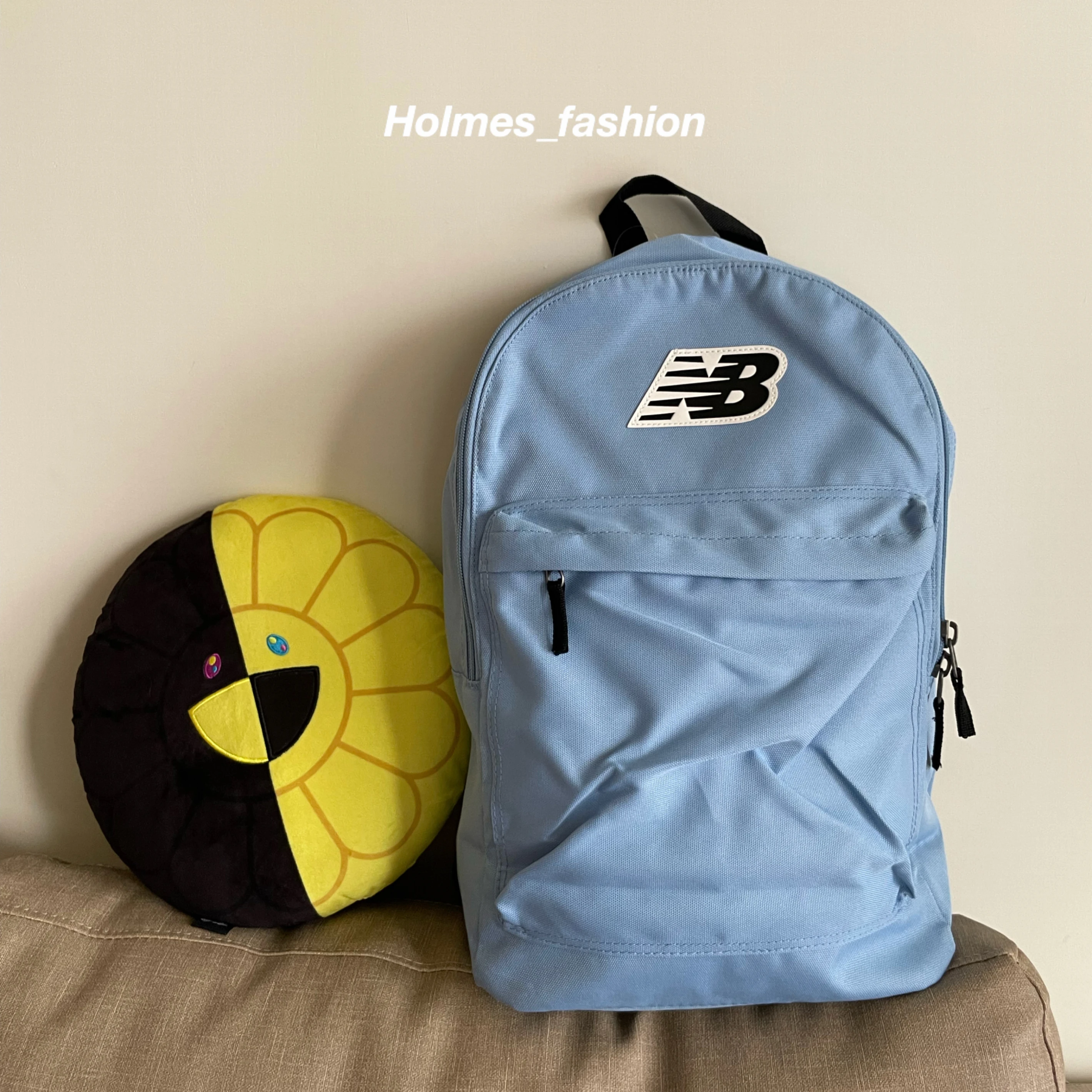 [Holmes]NEW BALANCE NB 基本款 後背包 雙肩包 天空藍 淺藍