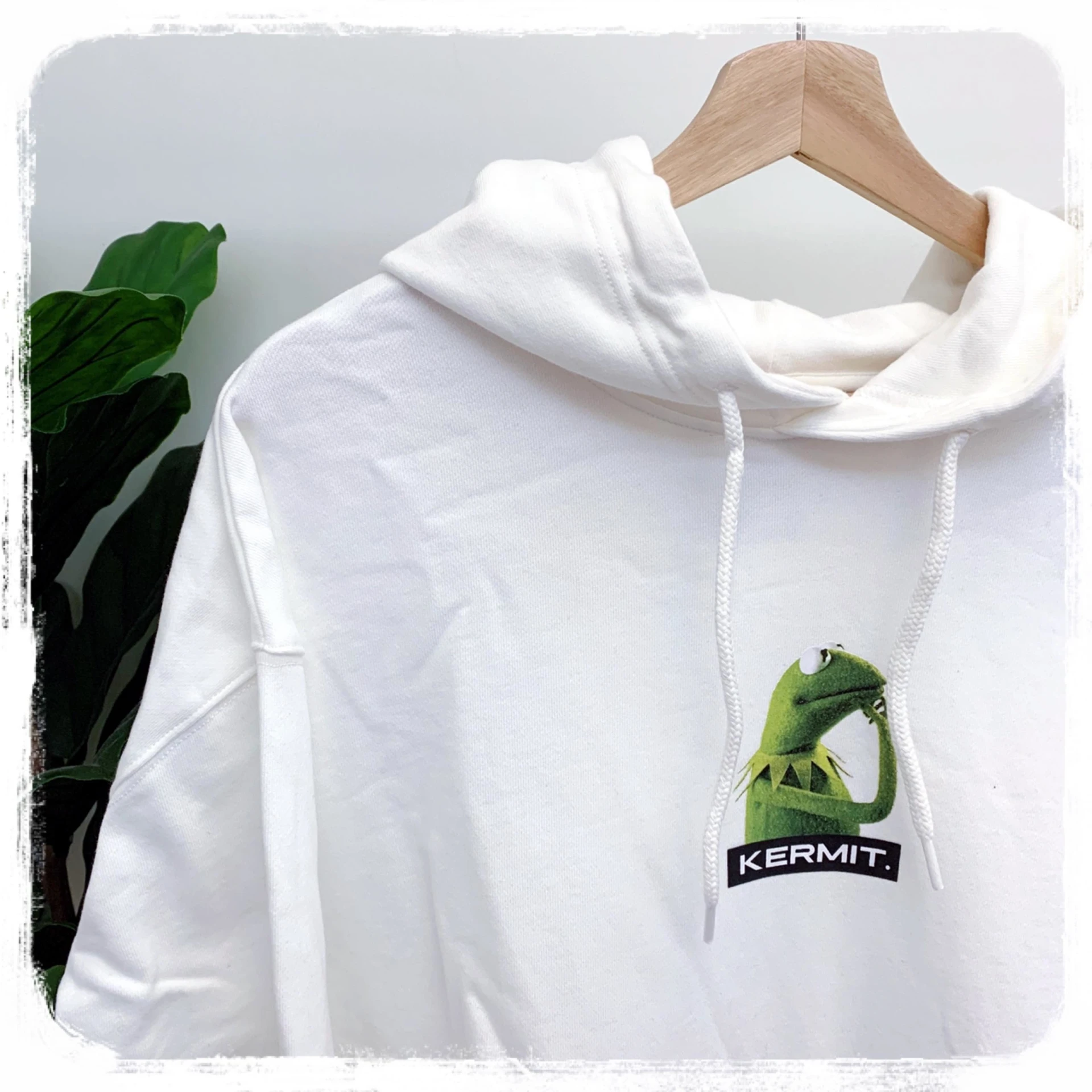 [Holmes]SPAO x KERMIT 科米蛙 刷毛 帽踢 白色
