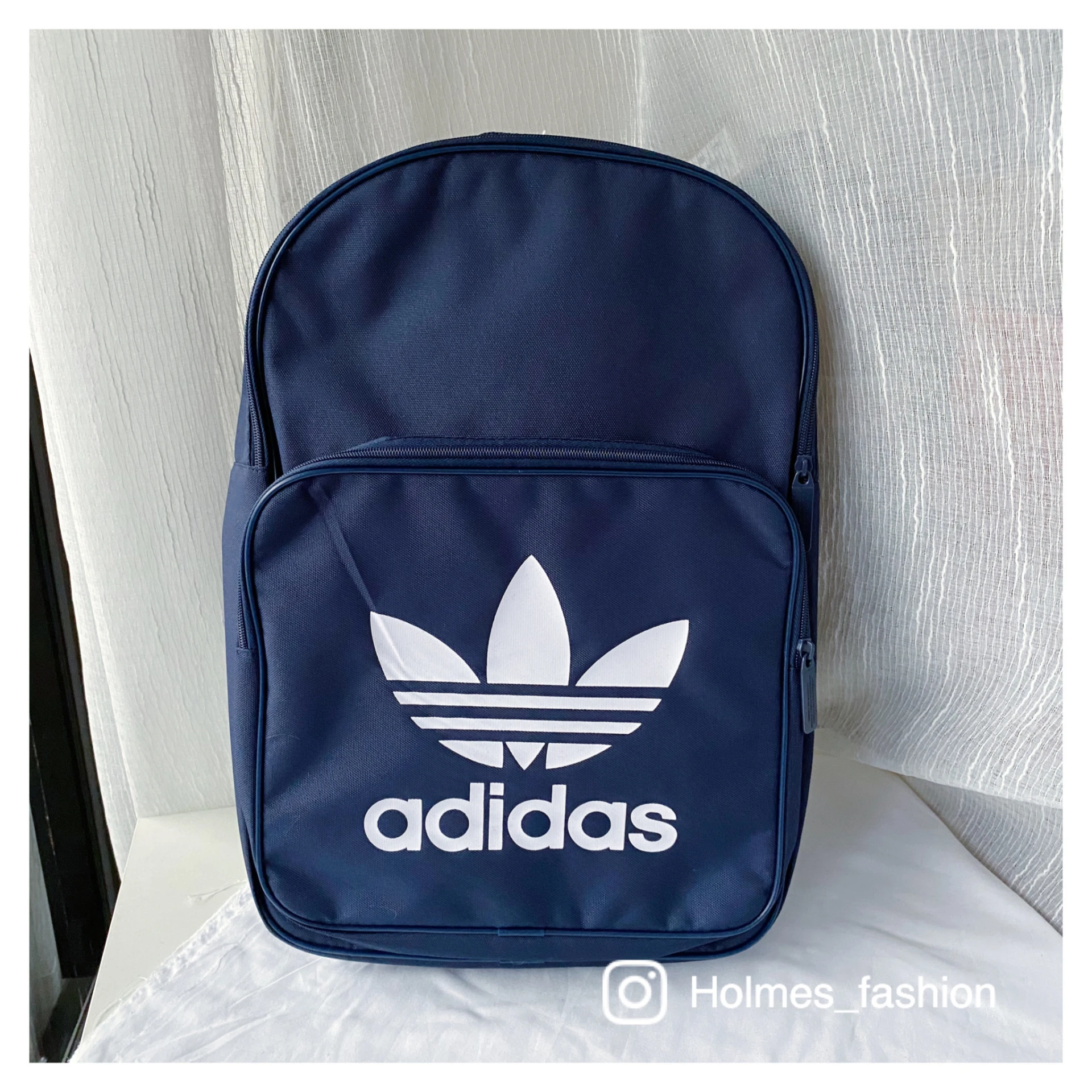[Holmes]ADIDAS 大三葉草 後背包  BK6724  深藍色