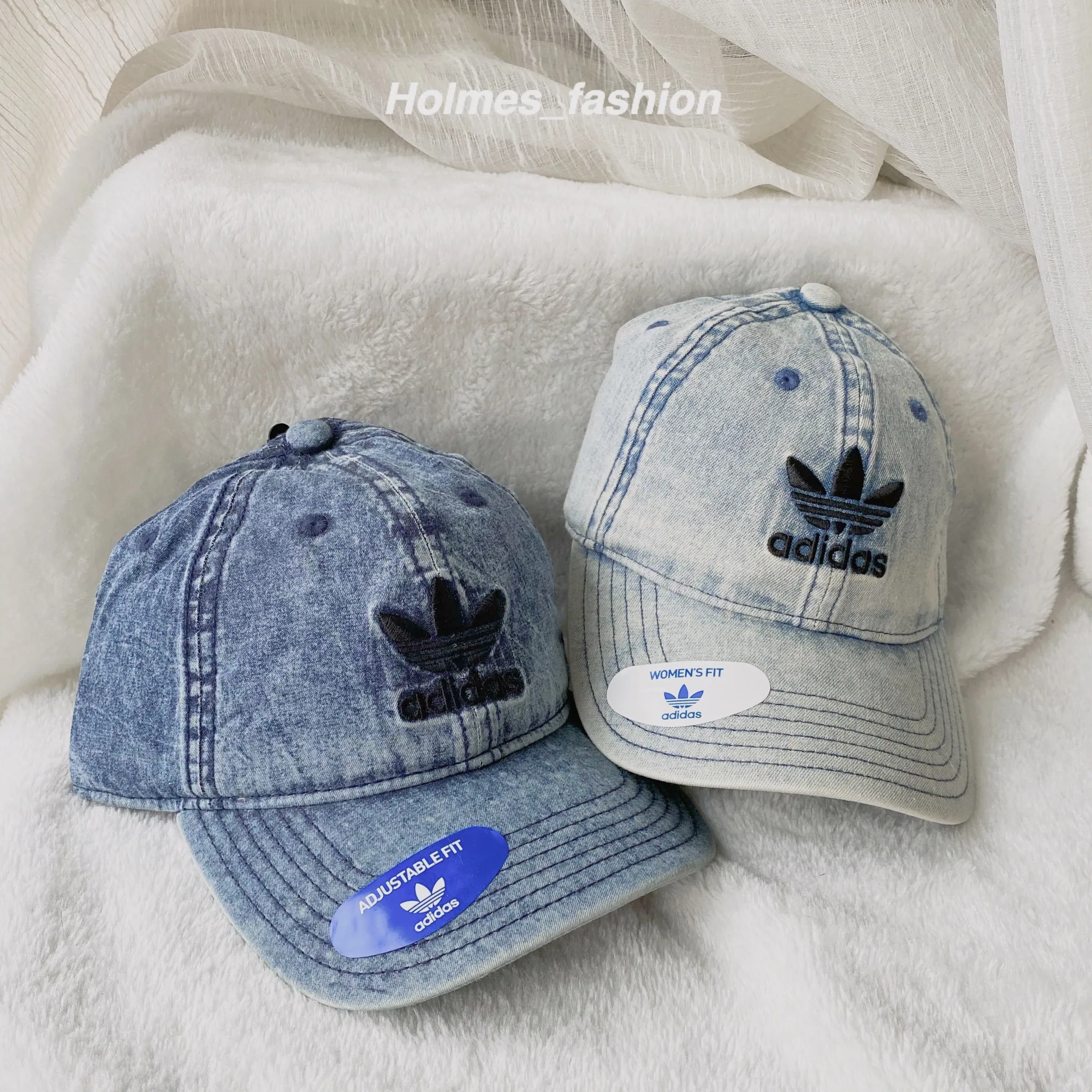 [Holmes]ADIDAS ORIGINALS 三葉草 刺繡 丹寧牛仔布 老帽 深牛仔 淺牛仔