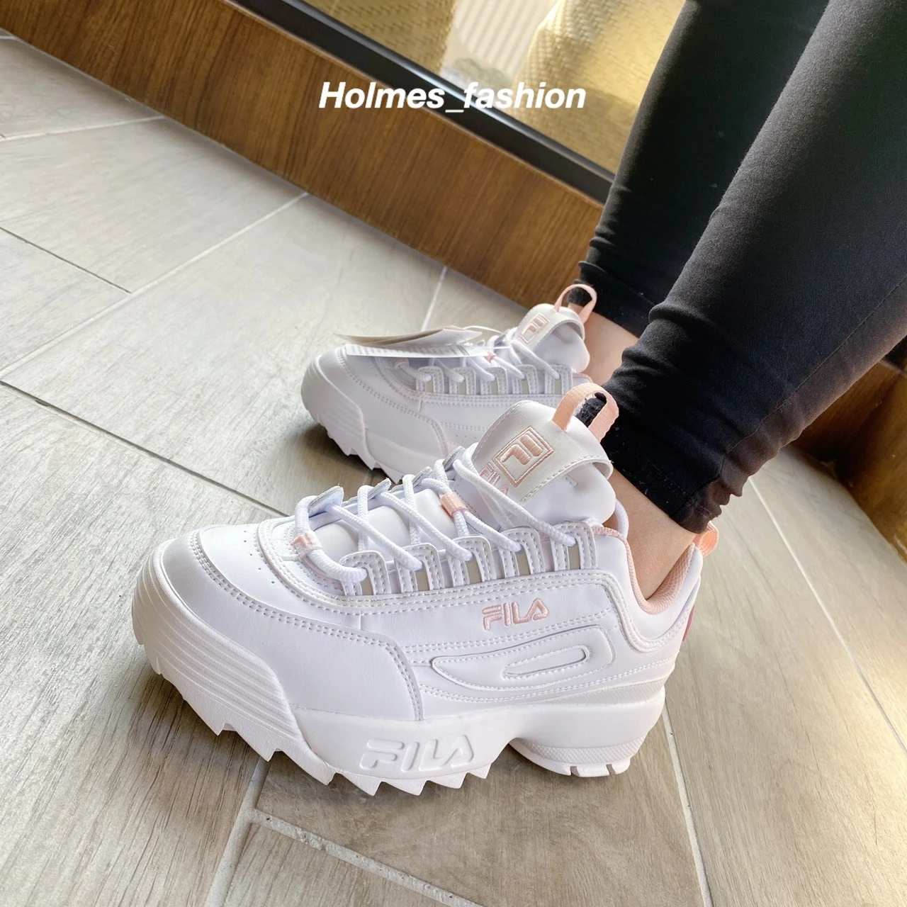 [Holmes]FILA disruptor 2 鋸齒老爹鞋FS1HTA1074X WPK 白粉色