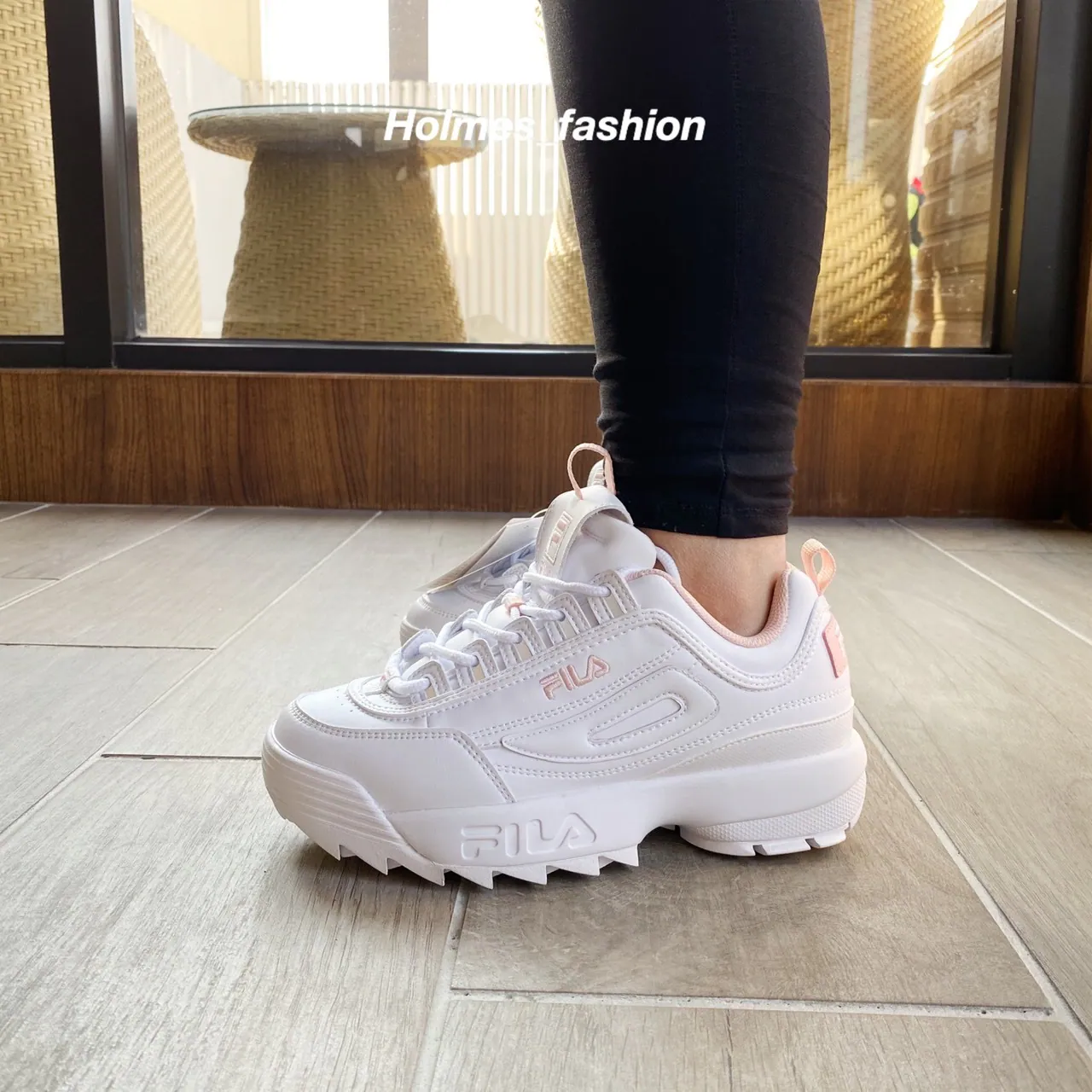 [Holmes]FILA disruptor 2 鋸齒老爹鞋FS1HTA1074X WPK 白粉色