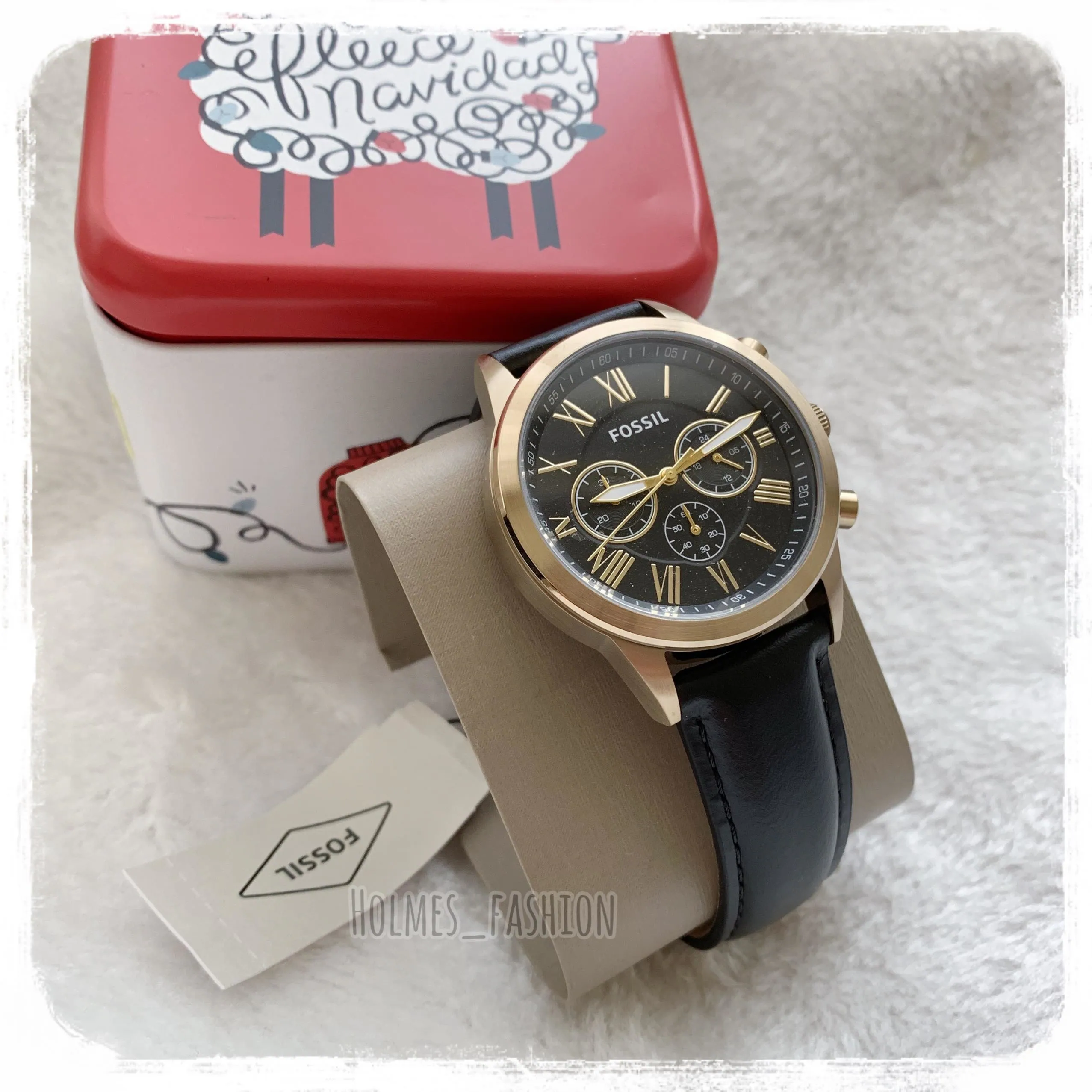 [Holmes]FOSSIL 手錶 BQ2192 男錶 復古黑 銅金 43mm
