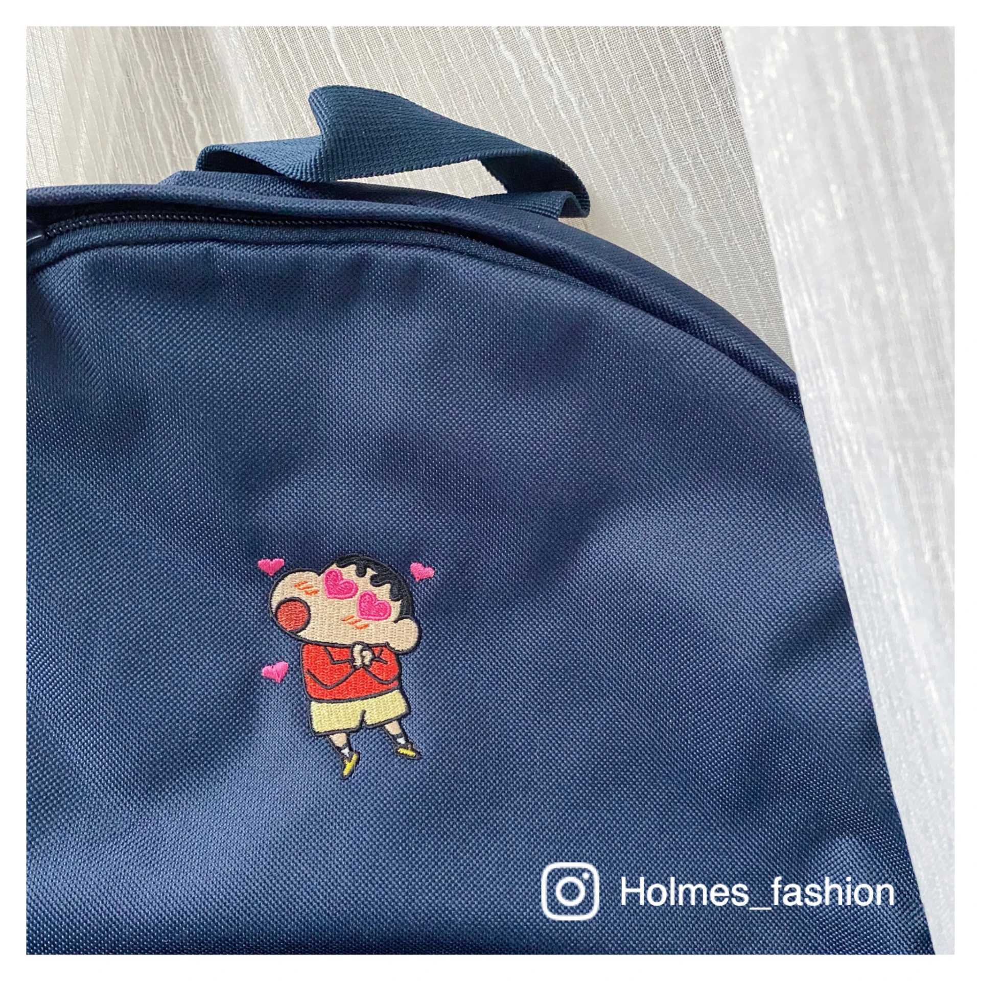 [Holmes]SPAO x 蠟筆小新 三層拉鍊後背包 愛心深藍