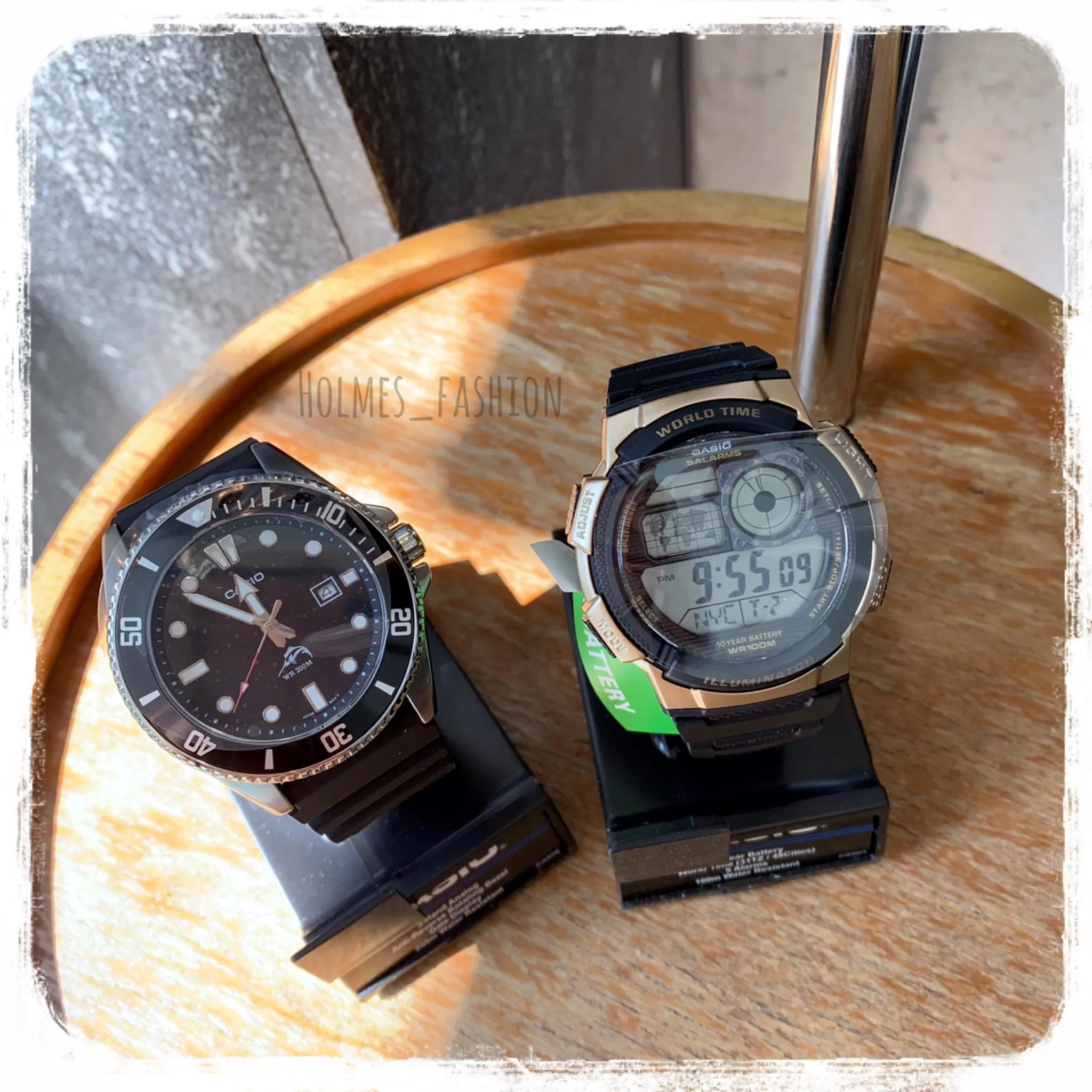[Holmes]CASIO 手錶 黑金地圖,槍魚