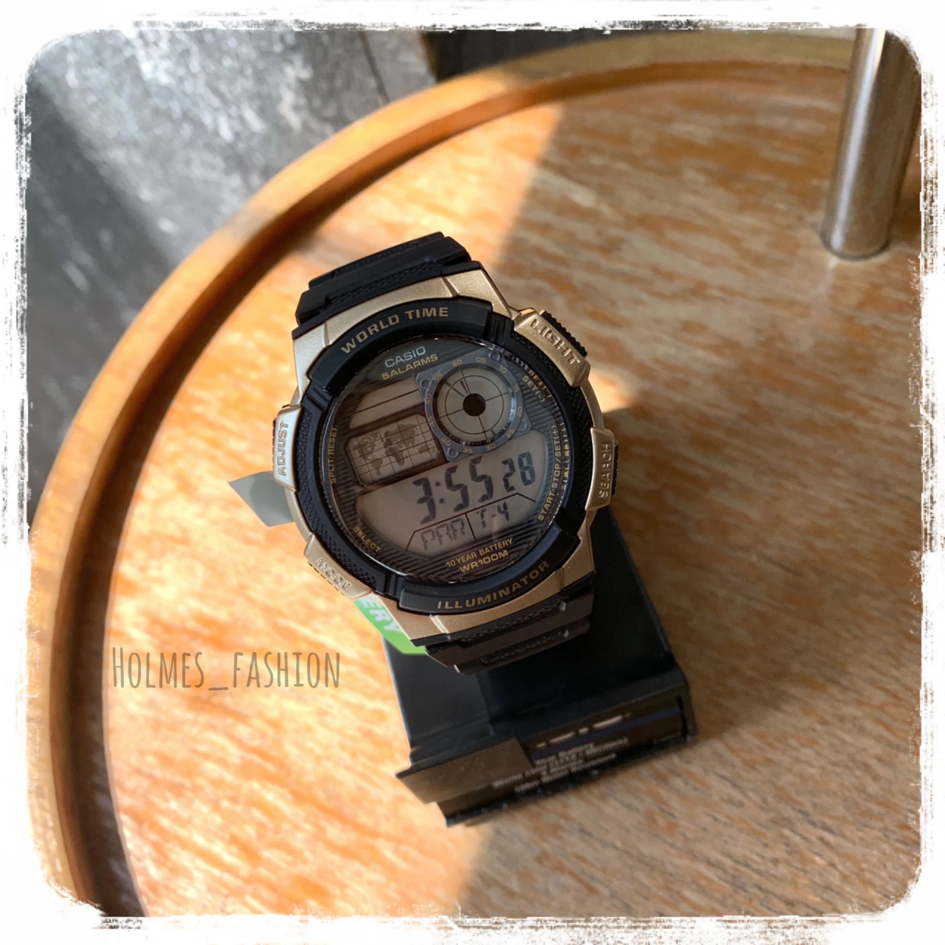 [Holmes]CASIO 手錶 黑金地圖,槍魚