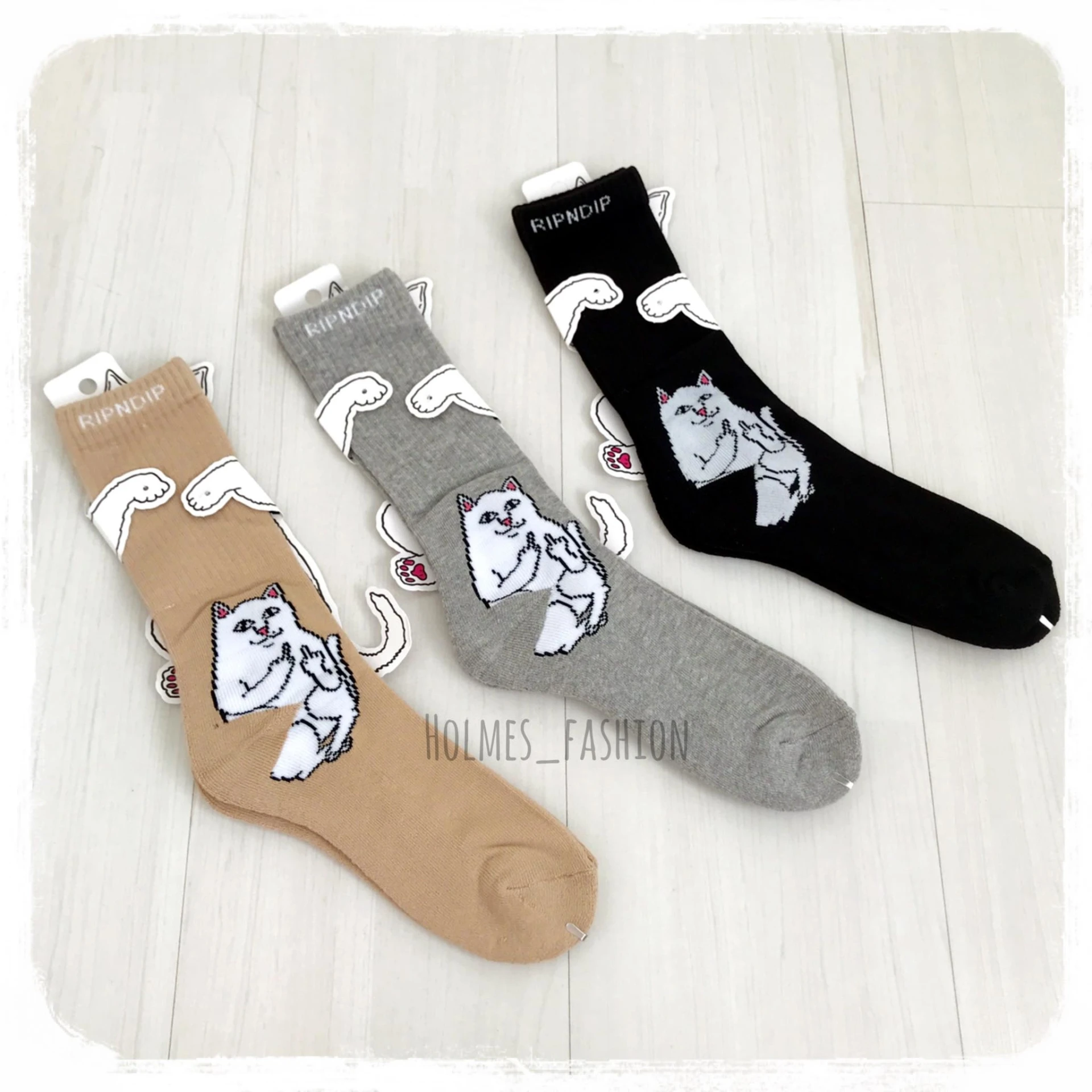[Holmes]RIPNDIP 襪子 長襪 中指貓 襪  三色 RIPNDIP LORD NERMAL SOCKS