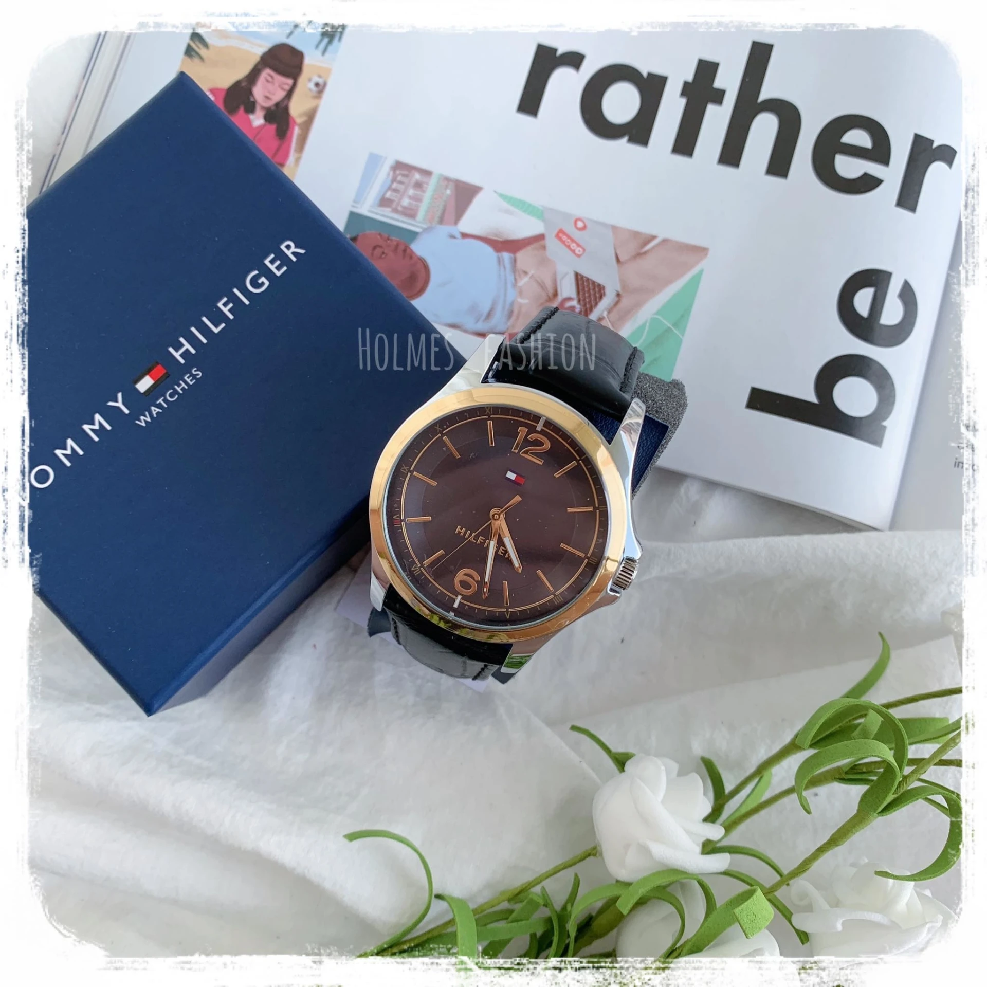 [Holmes]TOMMY HILFIGER 男錶 銀色金框 皮革錶帶 數字錶 #1791523