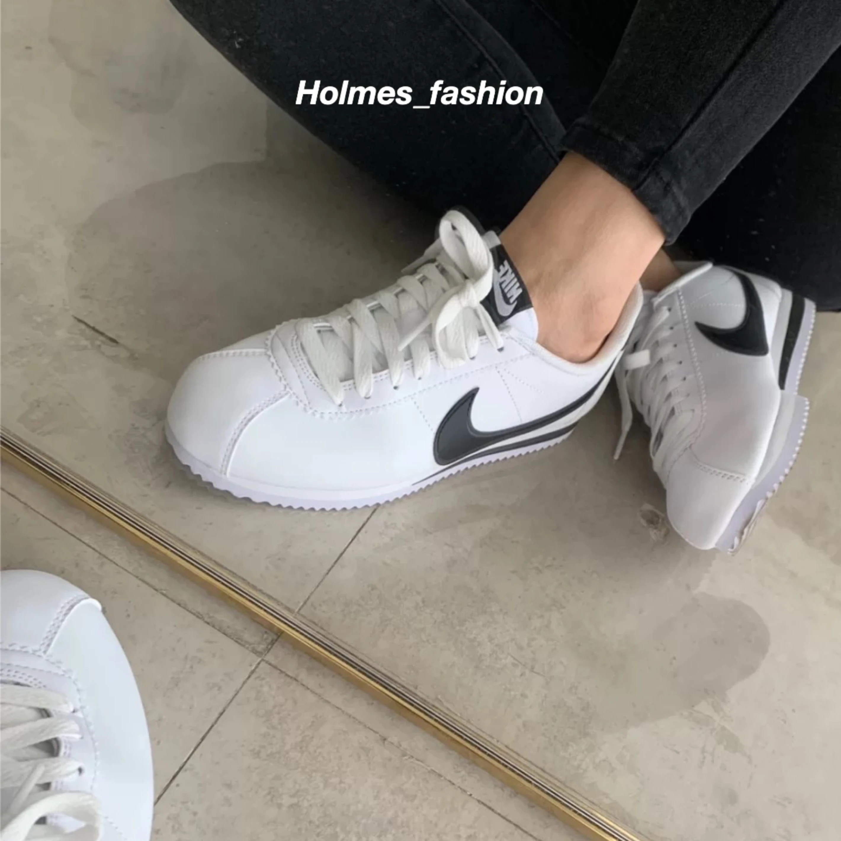 [Holmes]NIKE CLASSIC CORTEZ LEATHER 阿甘鞋 黑白 807471 101