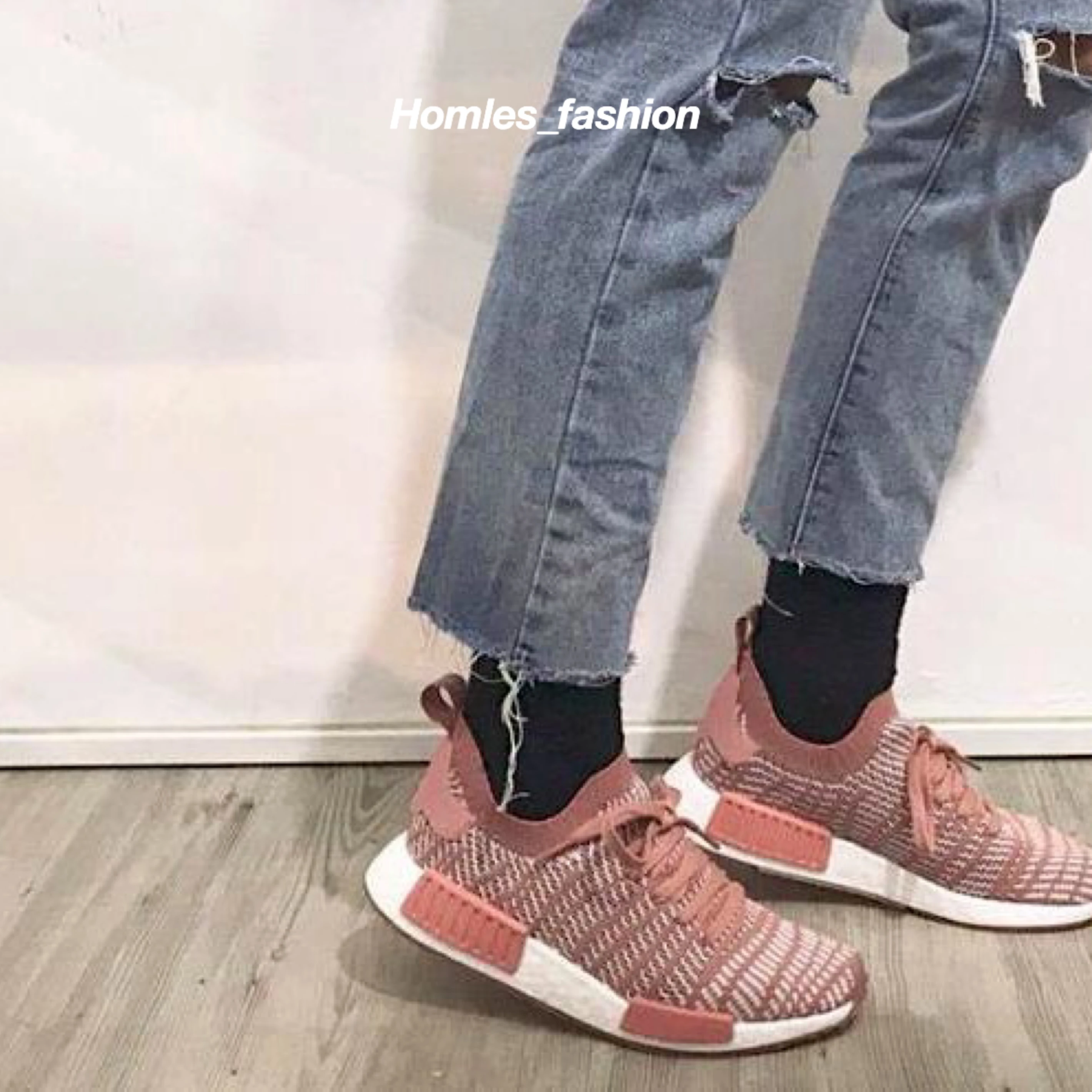[Holmes]ADIDAS NMD_R1 STLT PK W 編織 BOOST底 玫瑰粉 / 鮭魚粉 CQ2028