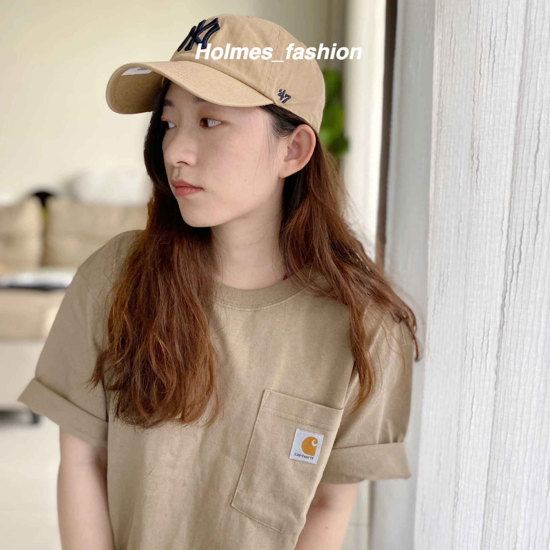 [Holmes]47 BRAND 奶茶色 卡其色  NY 老帽