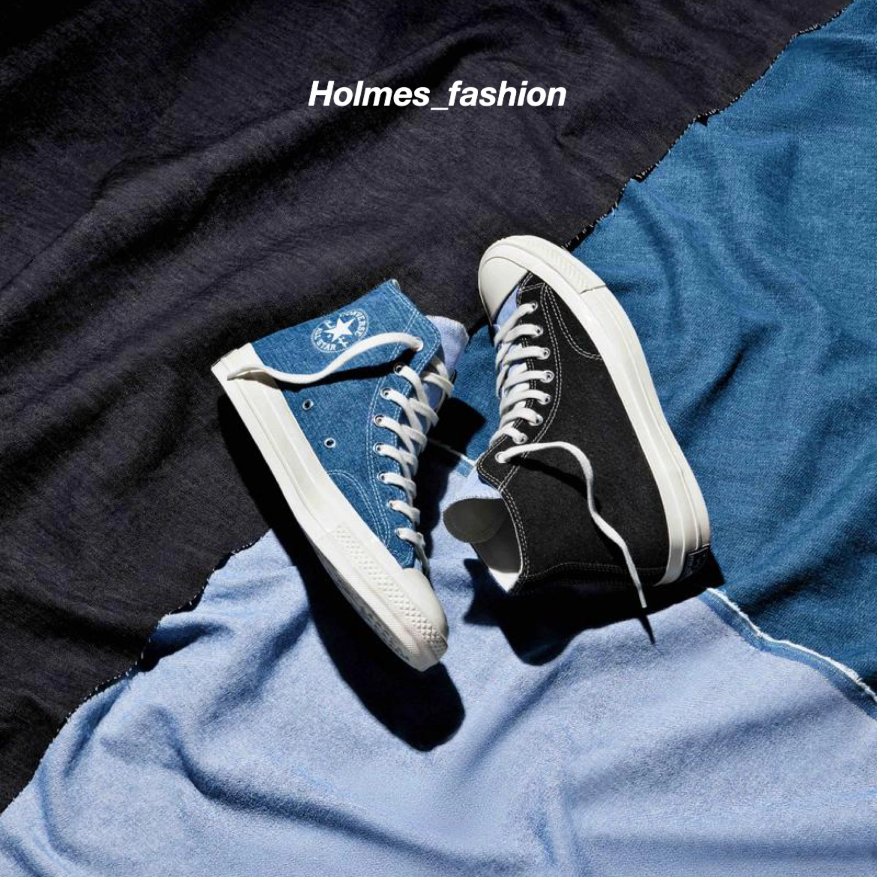 [Holmes]CONVERSE 19 F/W 1970 拼接三色牛仔布RENEW 高筒166286C